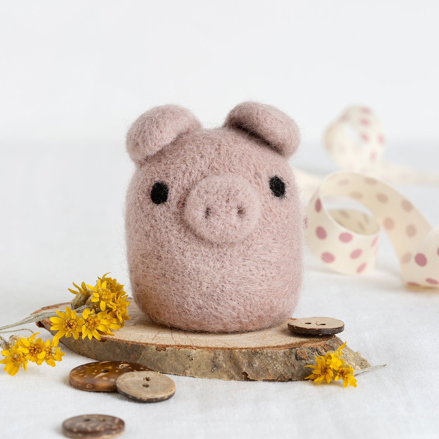 DIY Needle Felting Kit - Create Adorable Pocket Pig - Complete Starter Set with Wool, Needles & Tools - Perfect for Beginners & Craft Lovers - Home Decor & Gift Making
