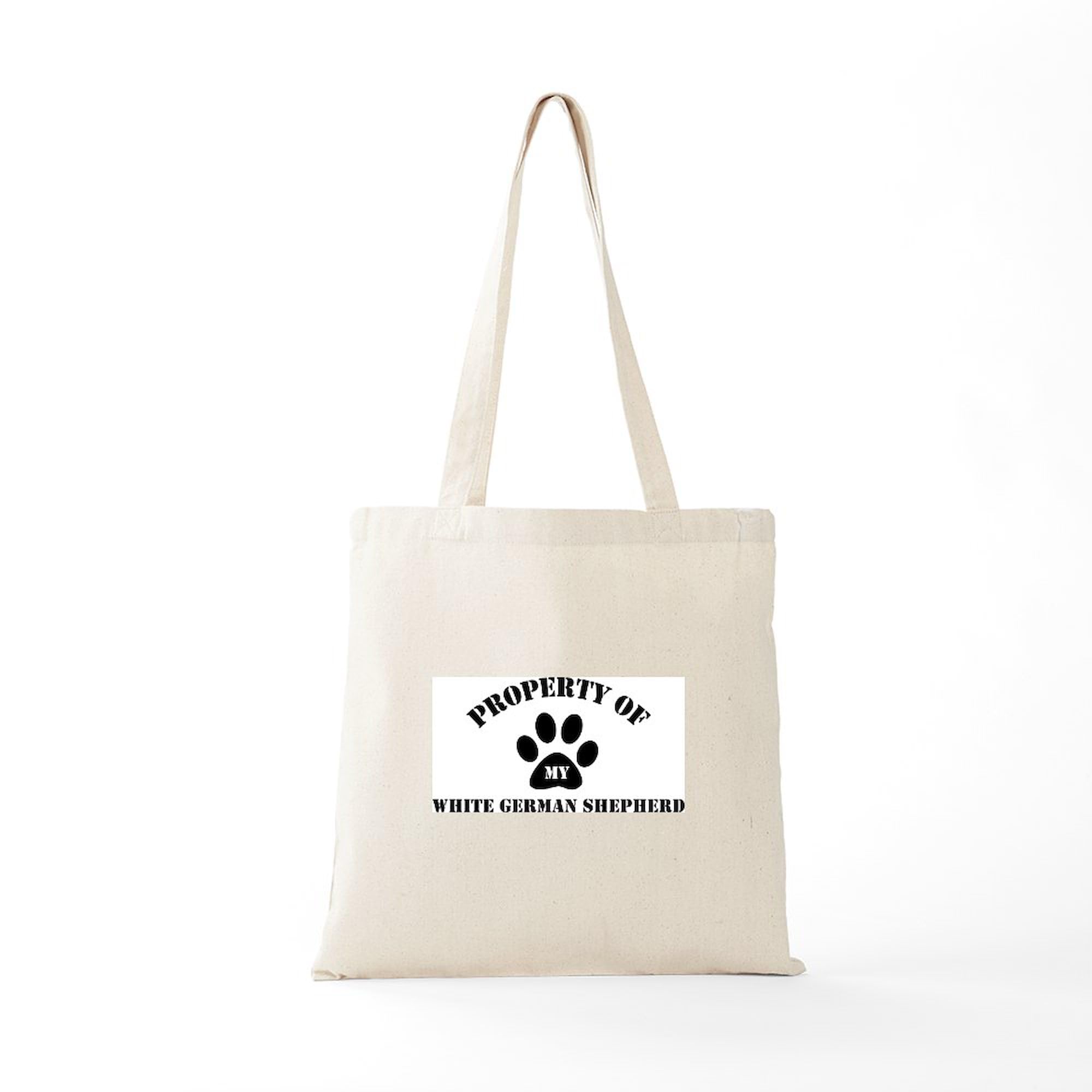 My White German Shepherd Tote Bag - Natural Canvas Reusable Shopping Bag for Groceries, Beach & Daily Use | Eco-Friendly & Durable