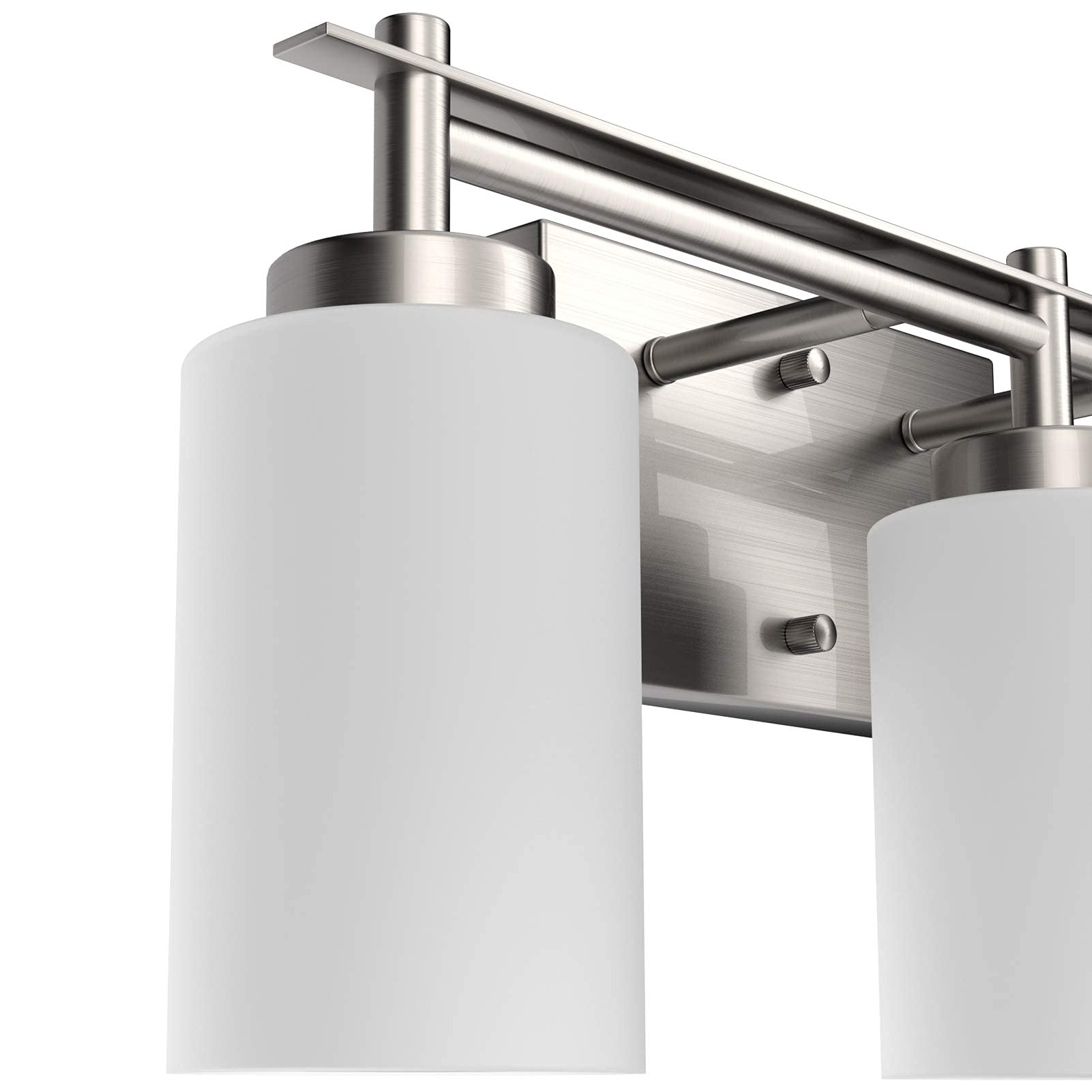 Vintage Brushed Nickel Bathroom Vanity Light - 3-Light Industrial Fixture for Bath & Powder Rooms