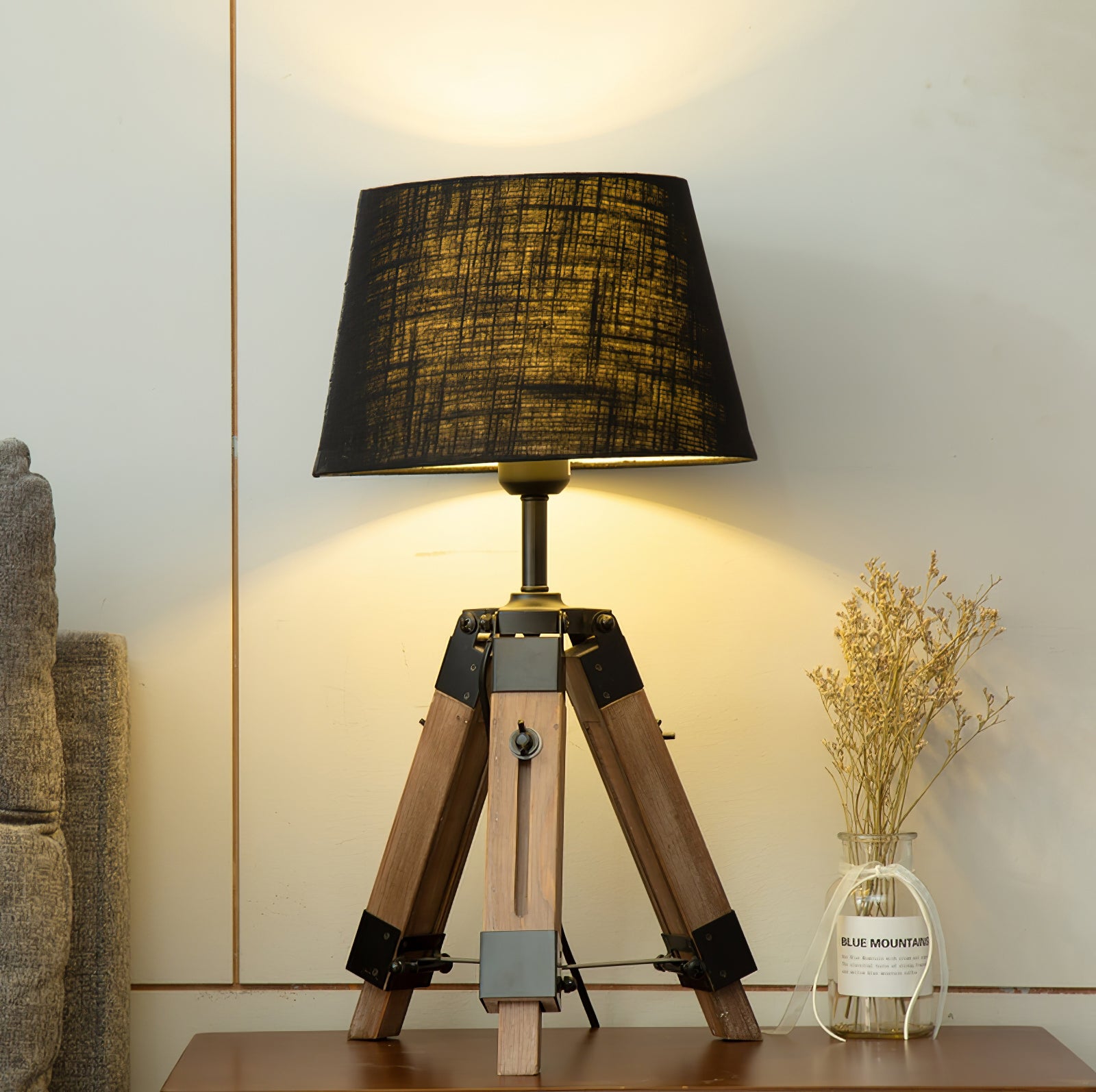 Adjustable Tripod Table Lamp - Modern Industrial Style Desk Light for Home Office, Bedroom, and Living Room - Perfect for Reading, Studying, and Ambient Lighting