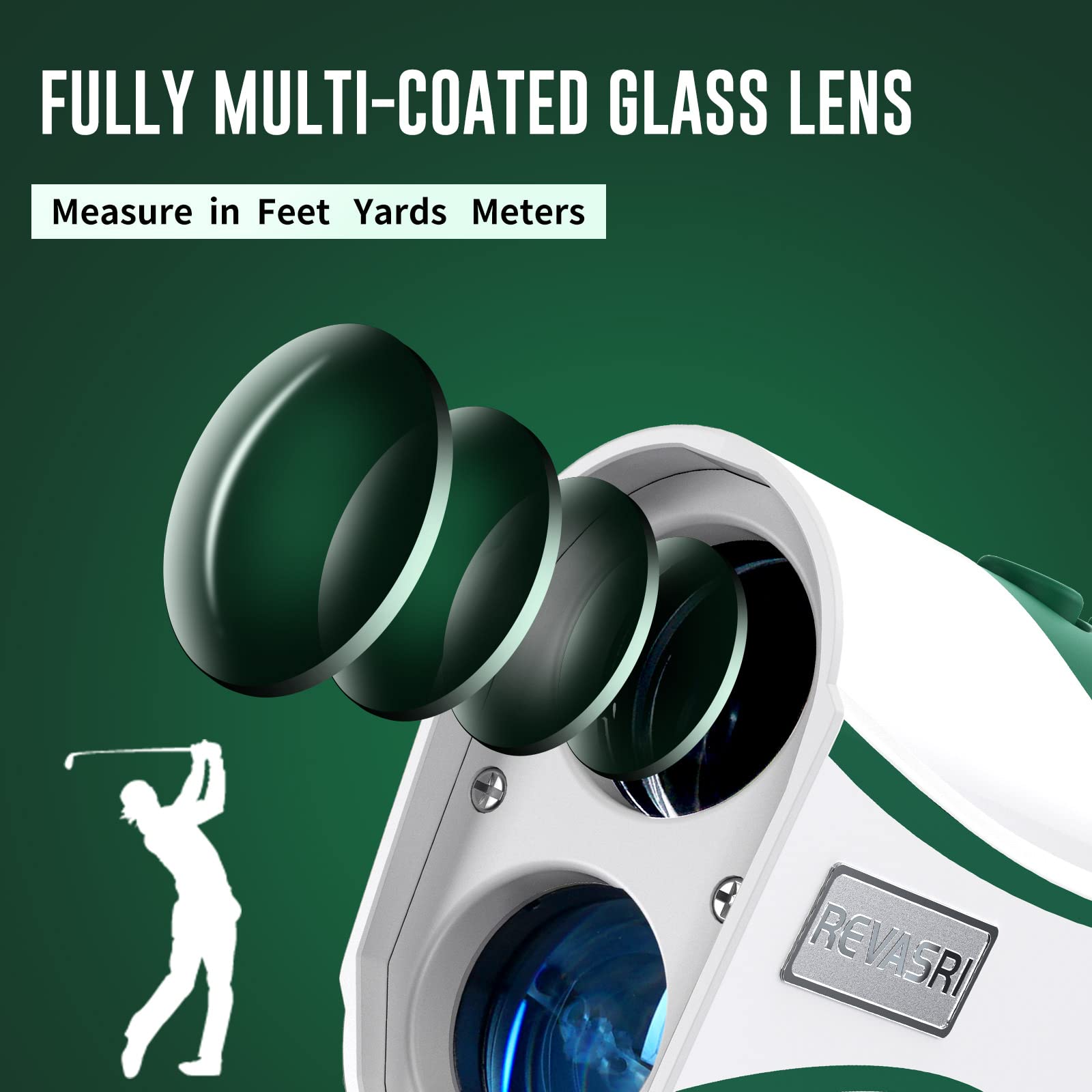 **Golf & Disc Golf Rangefinder - 1000 Yards Laser Distance Measurer with Slope Calculation, Pin Lock, Vibration, Elevation & Feet/Yards Display - Rechargeable for Outdoor Sports & Hunting**