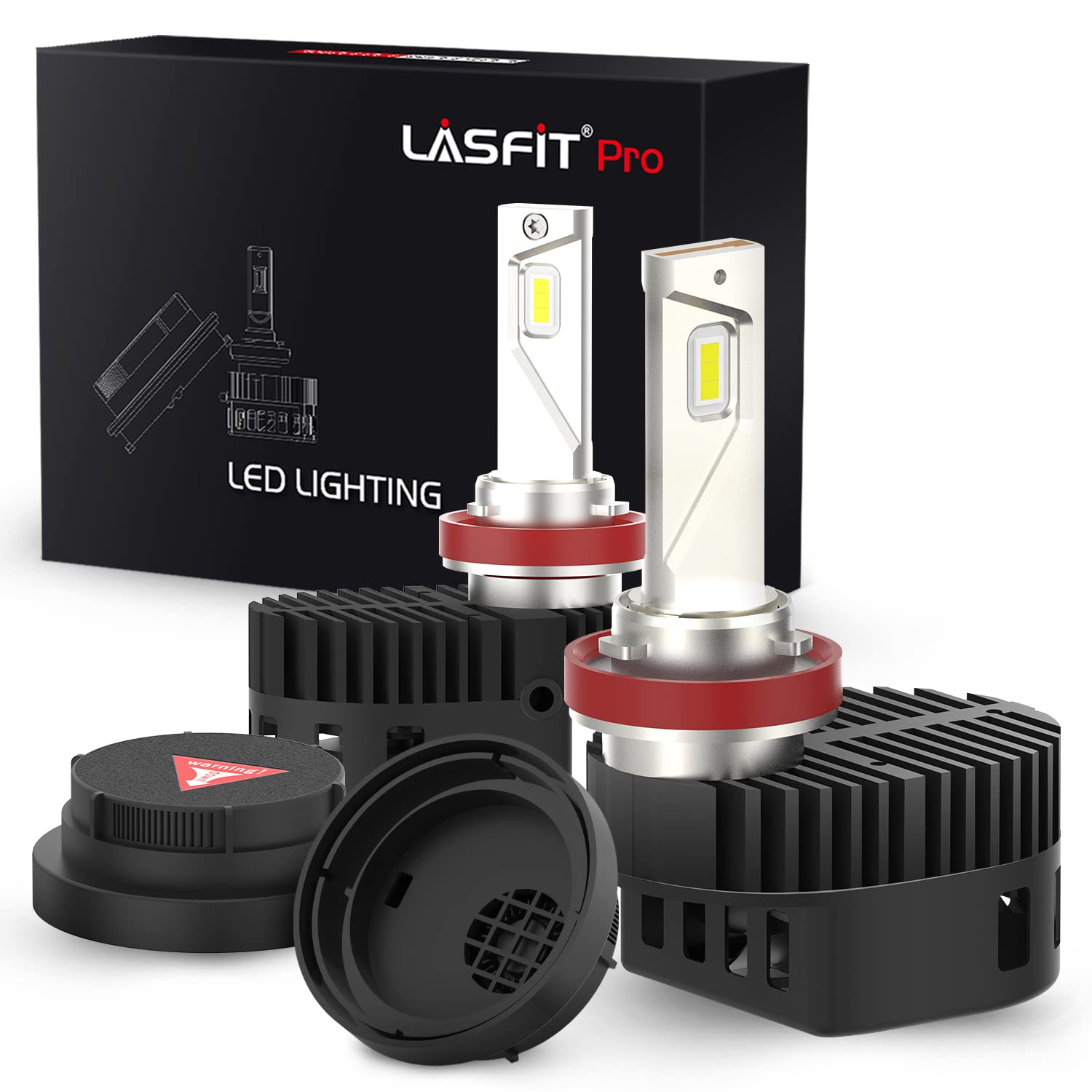 LASFIT H11 LED Bulbs for 2017-2021 Jeep Grand Cherokee - 10000LM High Brightness, 50000+ Hours Lifespan, Plug and Play Installation, 2PCS Pack with 2-Year Warranty - Perfect for Night Driving, Off-Road Adventures & Fog Light Replacement