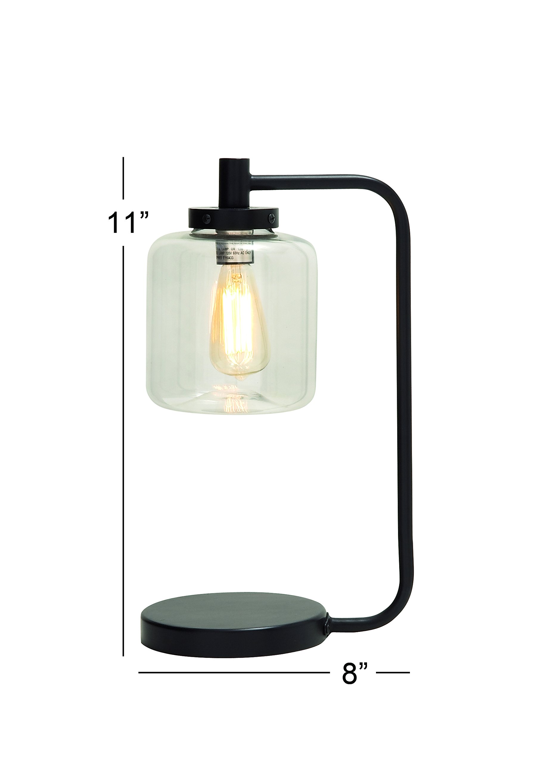 Deco 79 67722 Modern Metal and Glass Table Lamp - 20 Inches Tall, Elegant Home Office Lighting for Living Room, Bedroom, or Study Desk Decor