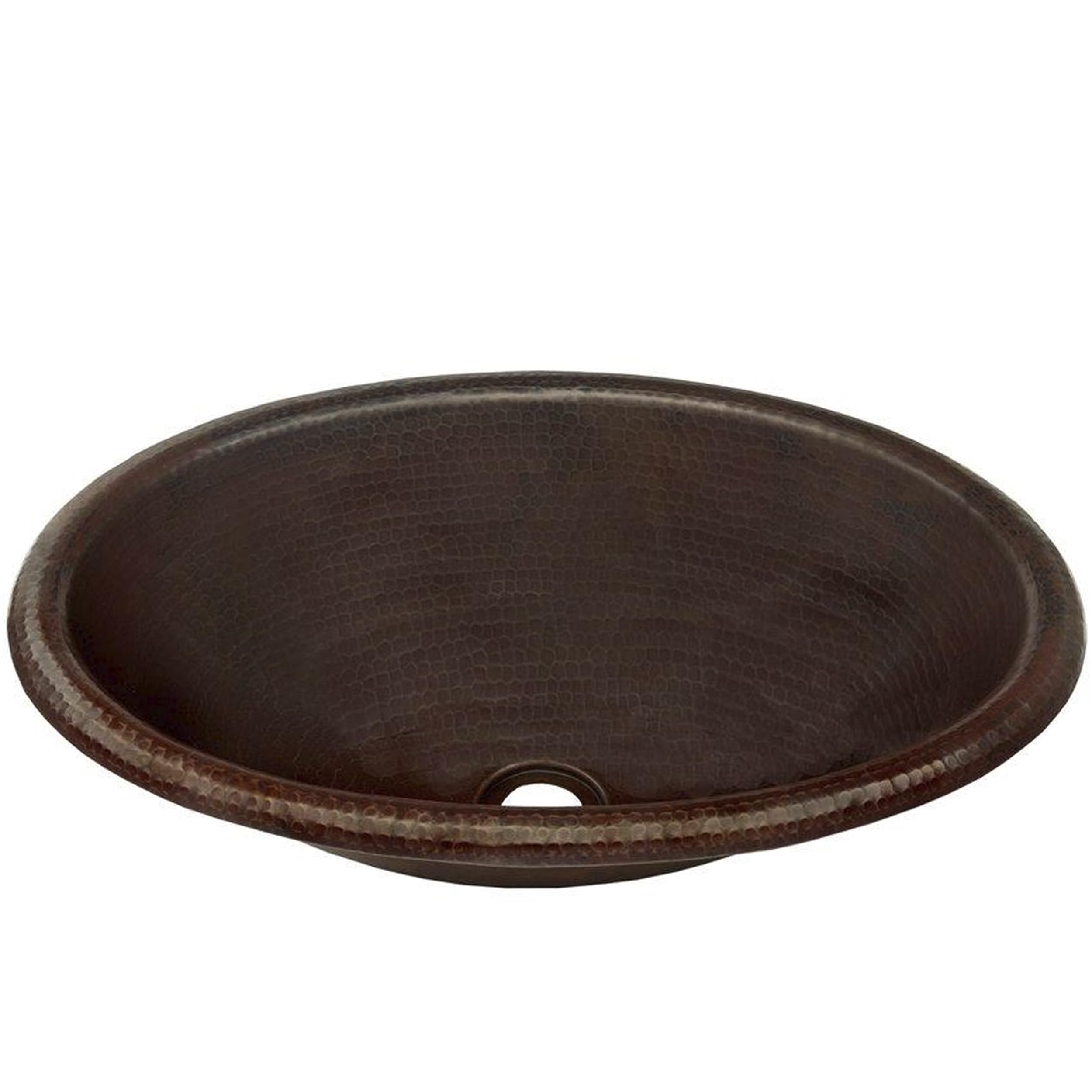 Novatto CORDOBA Copper Drop-In Bathroom Sink - Antique Finish, Handcrafted Vessel Sink for Modern & Farmhouse Bathrooms - Perfect for Vanity, Powder Room, or Master Bath Installation