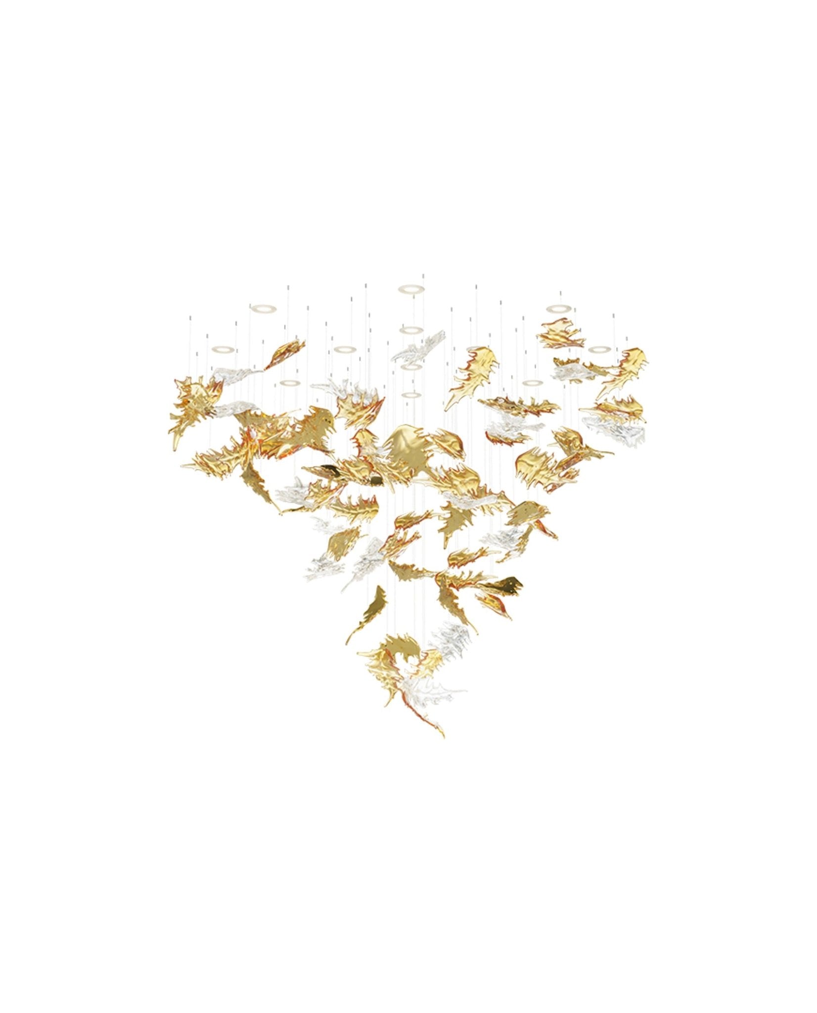 Elegant Flying Leaves Crystal Chandelier - Modern Ceiling Light Fixture for Dining Room, Bedroom & Living Room Decor