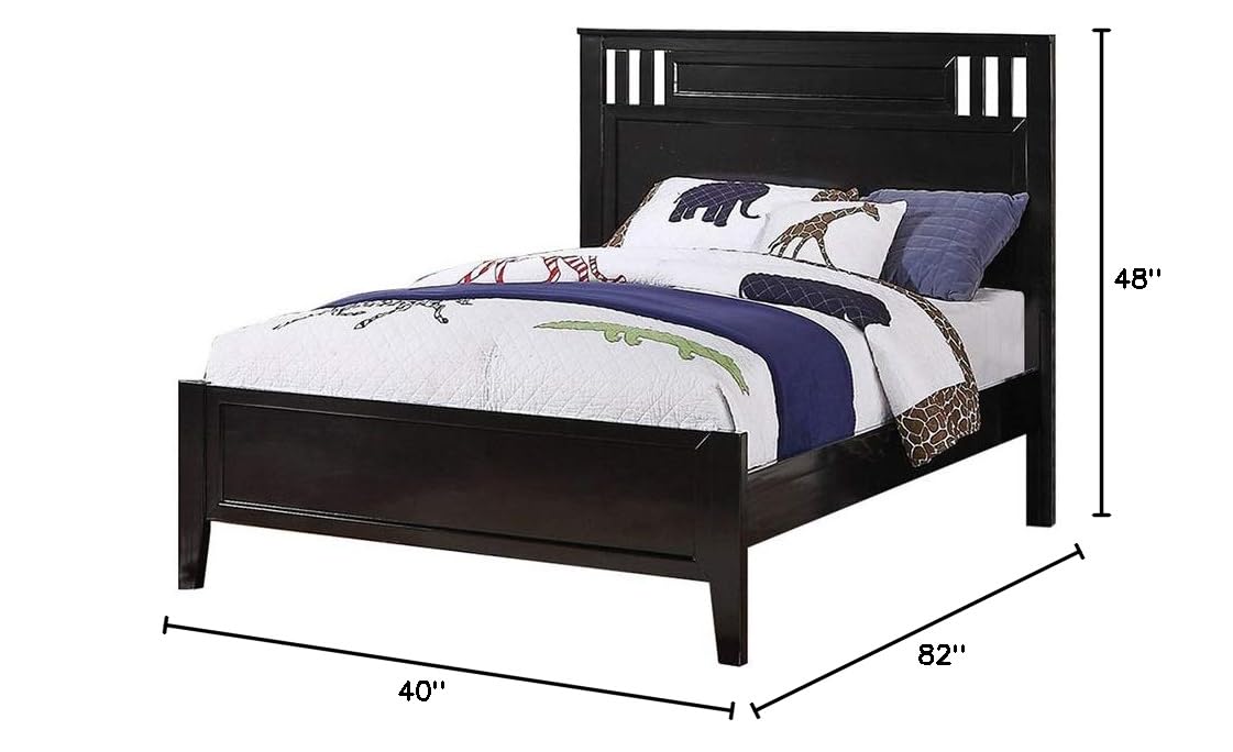 Benjara Queen Size Bed Frame with Headboard - Modern Black Wooden Platform Bed for Bedroom, Living Room & Guest Room - Sturdy & Elegant Design for Home Decor