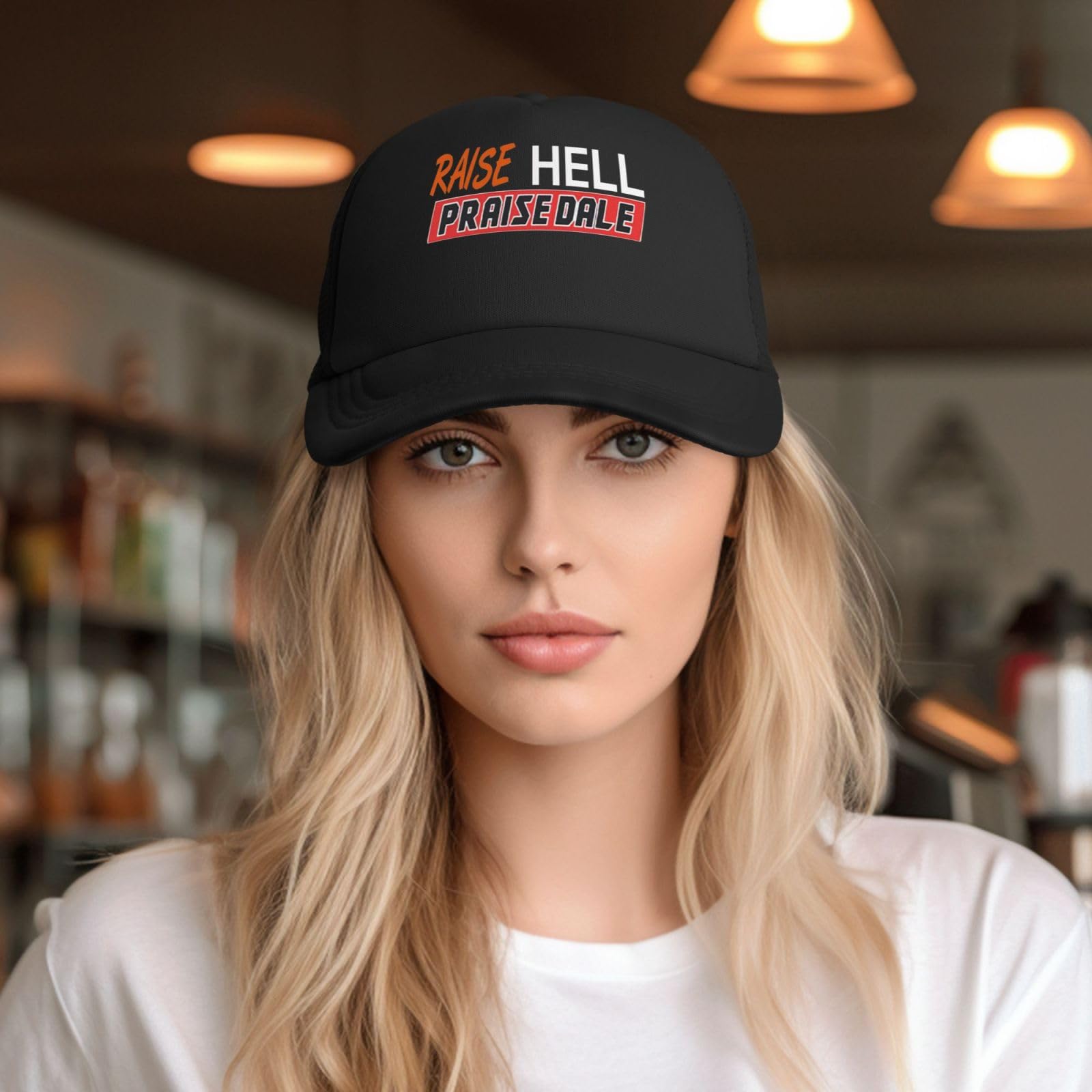 Raise Hell Praise Dale Baseball Cap - Breathable Mesh Adjustable Sun Hat for Men & Women - Stylish Black Visor for Outdoor Sports, Hiking & Casual Wear