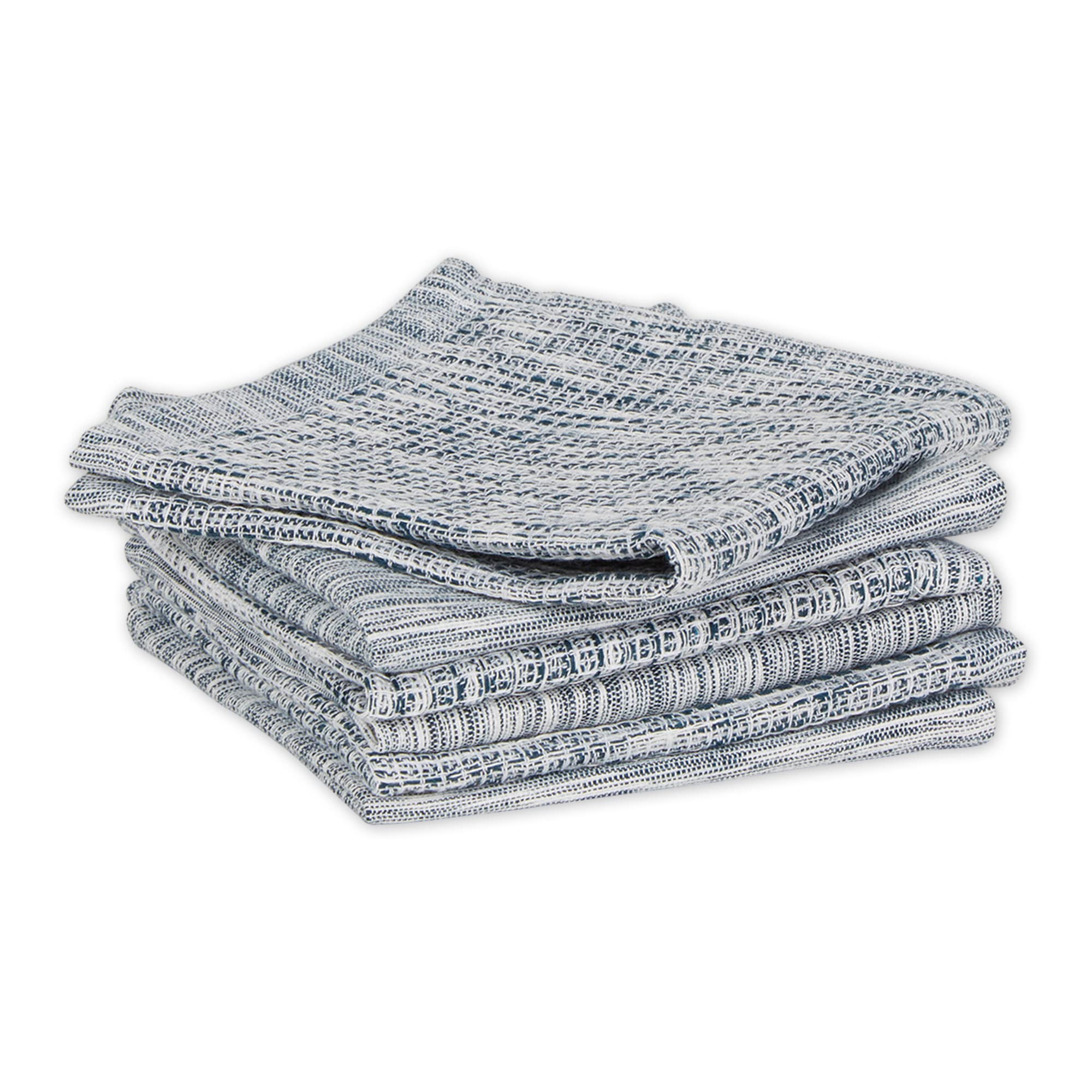Eco-Friendly Recycled Cotton Waffle Weave Dish Towels Set - 6 Pack, 12x12 Inches, Teal Green | Super Absorbent & Durable Kitchen Cloths for Washing Dishes, Cleaning Countertops & Drying Hands | Sustainable Home Essentials