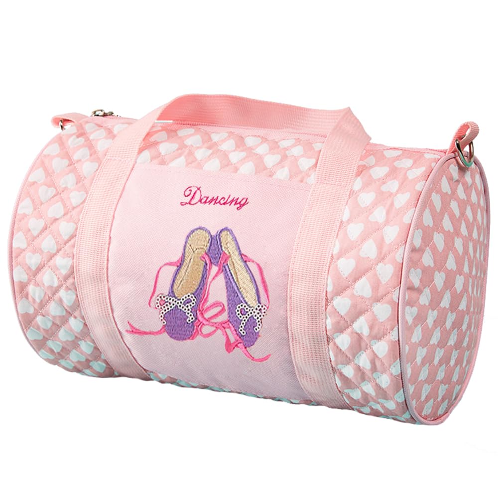 Pink Heart Dance Bag for Girls - Perfect for Ballet, Jazz, and Dance Classes | Lightweight & Stylish Dance Accessory