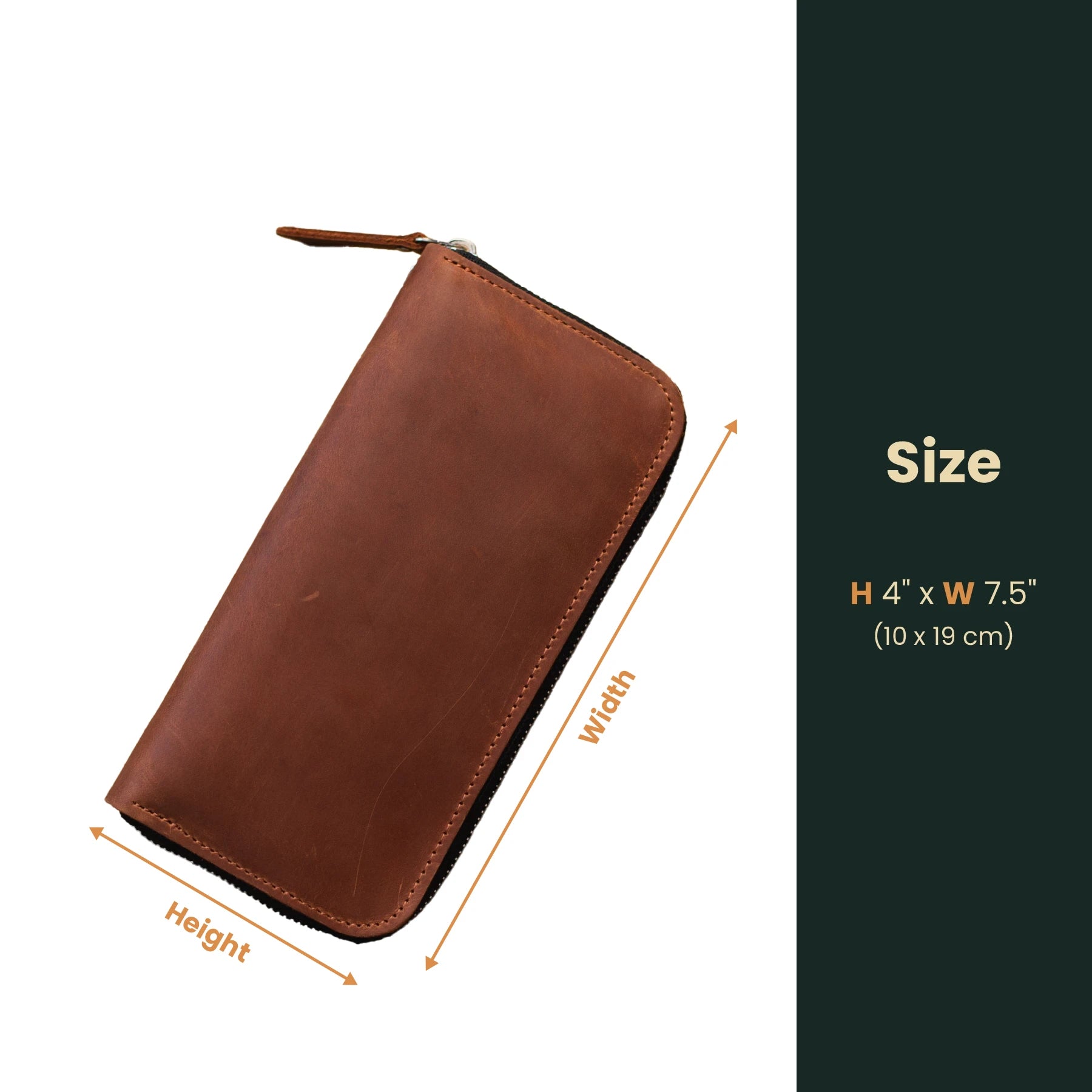 Lagom Long Zippered Wallet for Men & Women - Slim RFID Blocking Leather Bifold Wallet with Multiple Card Slots - Perfect for Travel, Business & Everyday Use