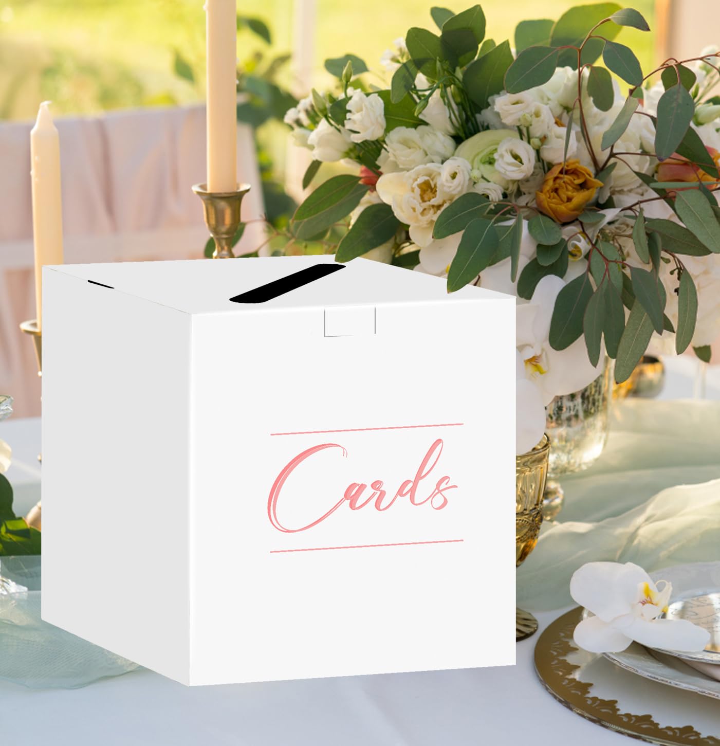 Pink Wedding Card Box Holder for Party, Baby Shower & Birthday Gifts