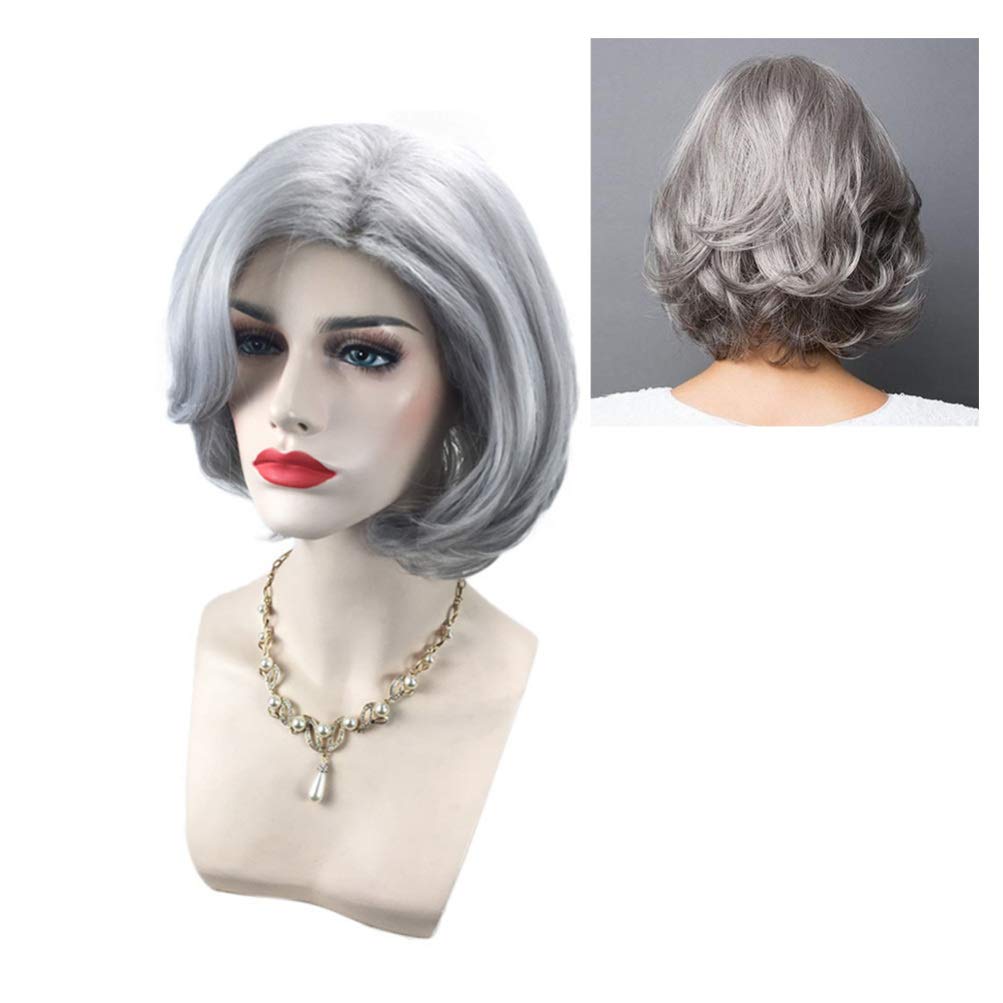 FRCOLOR Synthetic Short Curly Wig for Women - Shoulder Length Cosplay Party Wig with Rocker Style | Perfect for Daily Wear, Halloween Costumes, Cosplay Events & Fashion Accessories