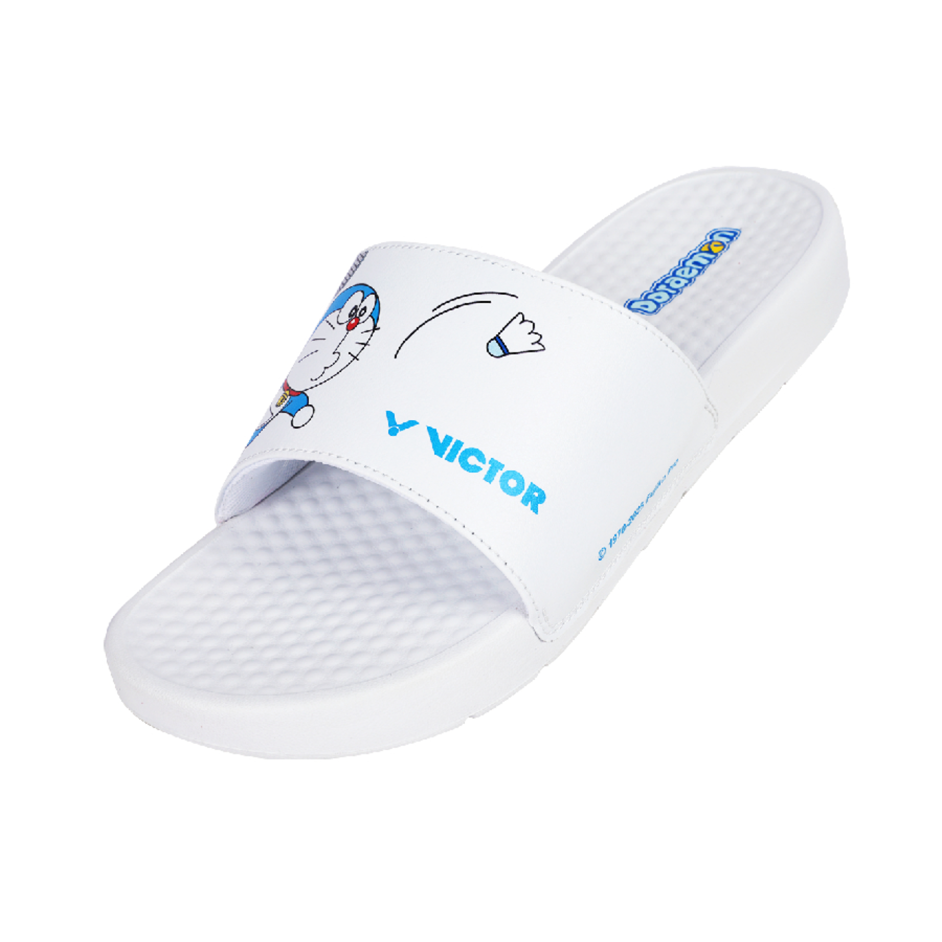 Victor X Doraemon 008DRM A White Slippers - Soft Indoor House Shoes for Men & Women - Perfect for Home, Lounge, and Dorm Comfort
