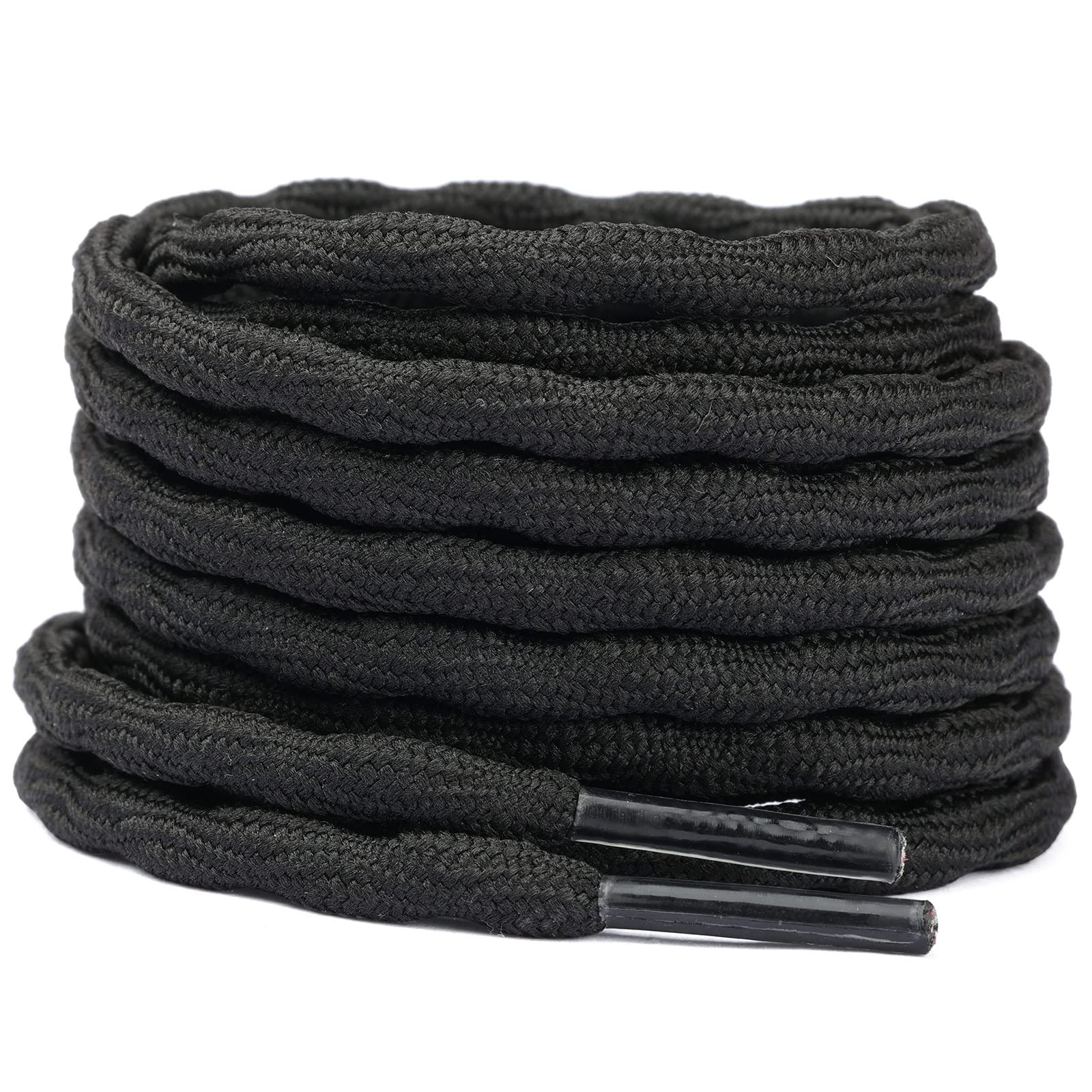 Stepace Wave Round Boot Laces - 2 Pairs Heavy Duty Shoelaces for Work Boots & Hiking Shoes | Durable & Non-Slip Design for Construction, Outdoor Activities & Daily Wear