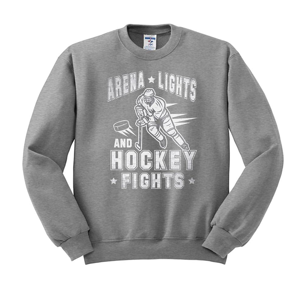 Unisex Sports Sweatshirt - TeesAndTankYou Arena Lights & Hockey Fights Design | Perfect for Hockey Games, Sports Events & Casual Wear
