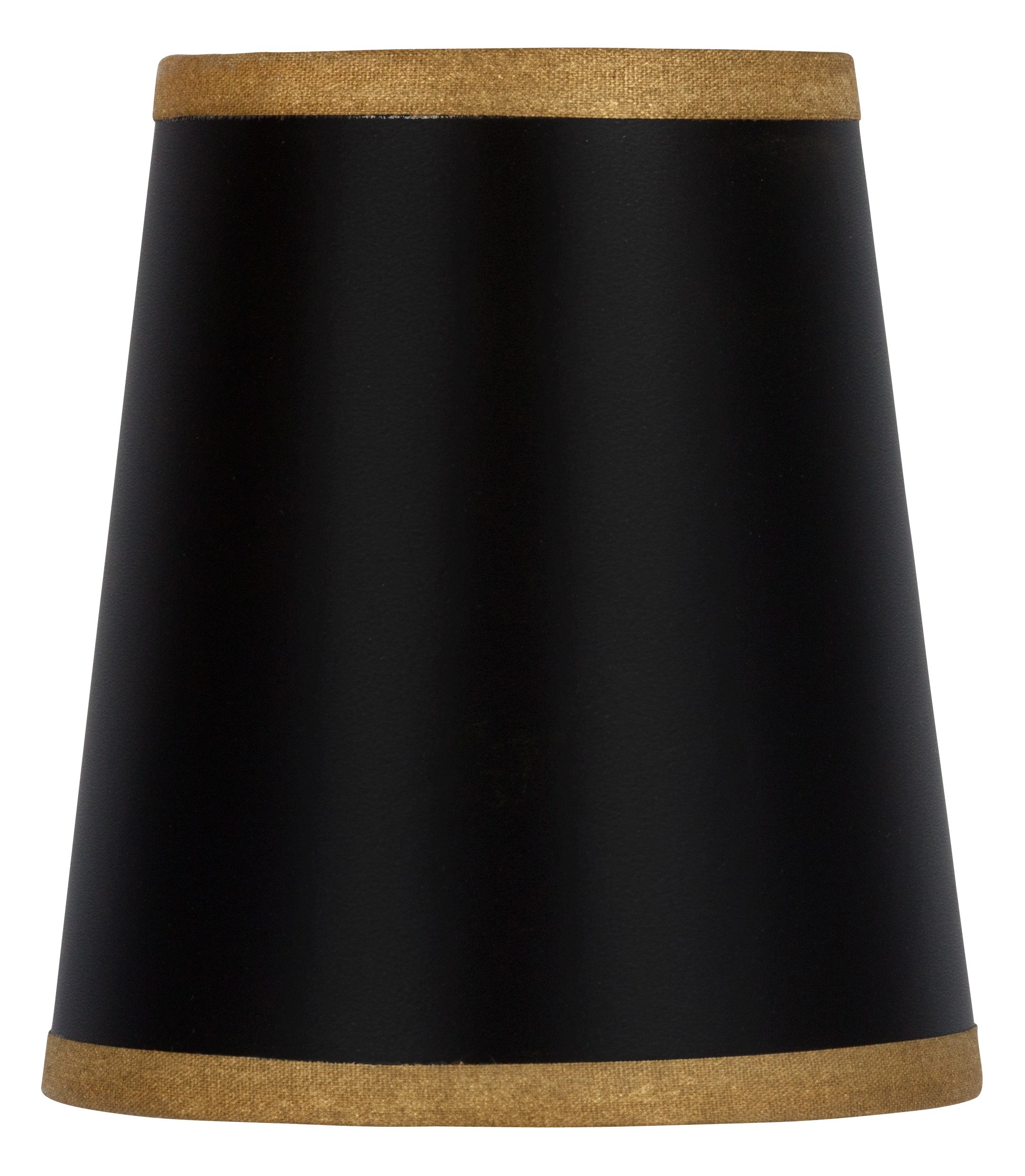 4 Inch Black Parchment Drum Lamp Shades - Set of 6 Clip-On Tapered Chandelier Shades for Dining Room & Bedroom Lighting