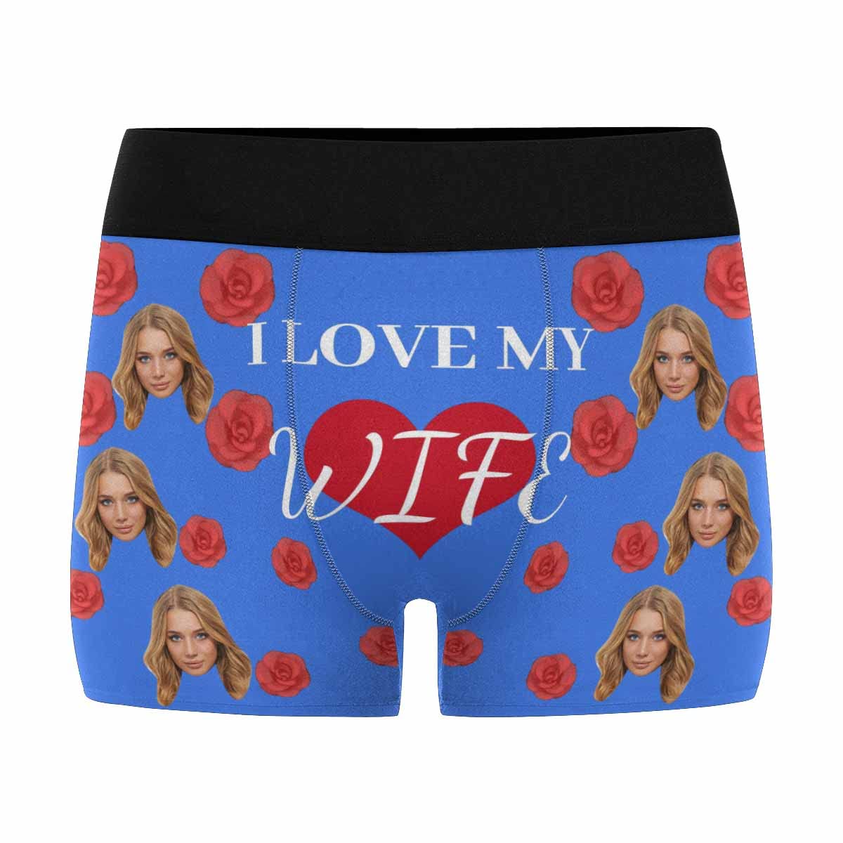 Custom Personalized Men's Boxer Briefs with Red Rose Heart Print - Romantic Gift for Valentine's Day, Anniversary or Special Occasion - Soft Comfort Underwear for Everyday Wear & Intimate Moments