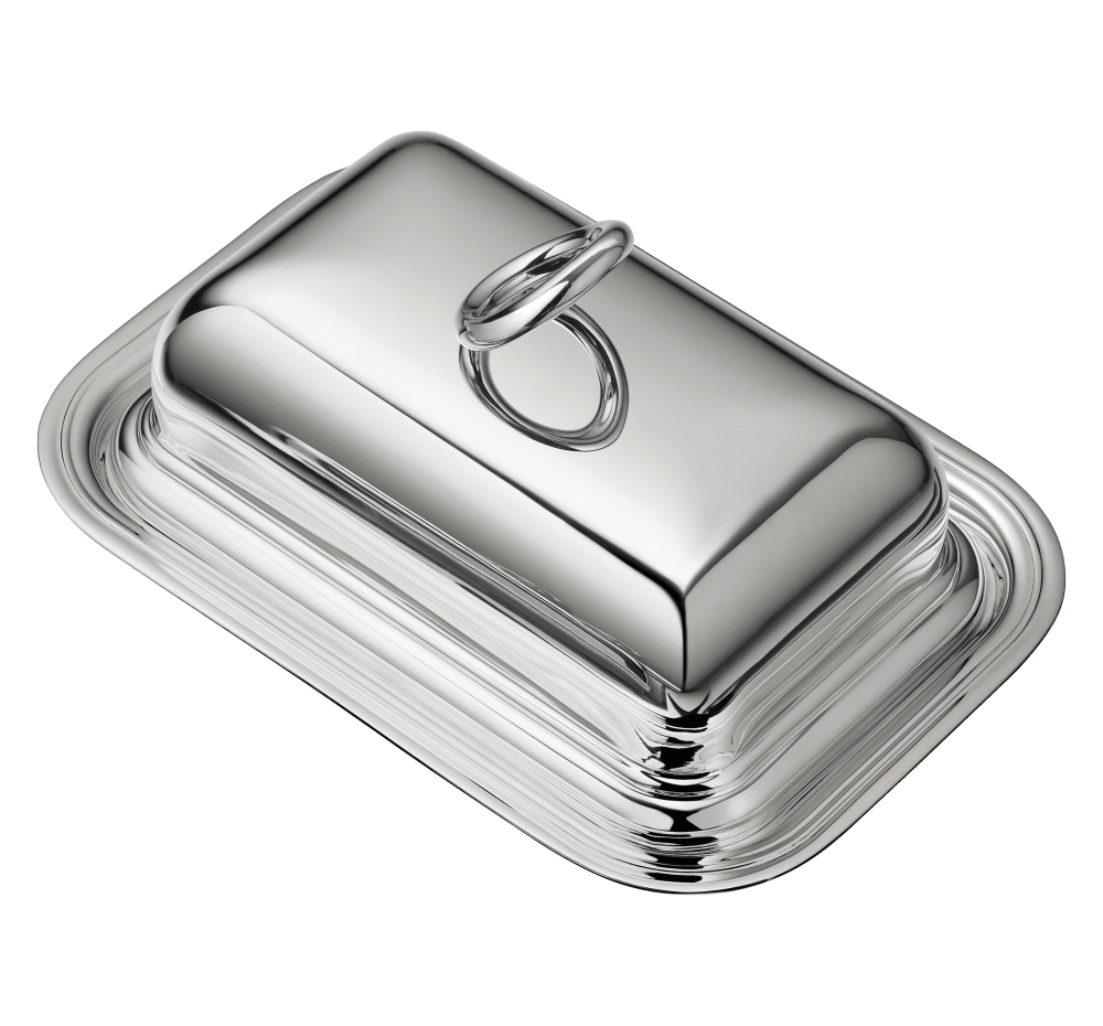 Christofle Vertigo Rectangular Silver Plated Butter Dish - Elegant Tableware for Breakfast, Brunch & Dinner Parties