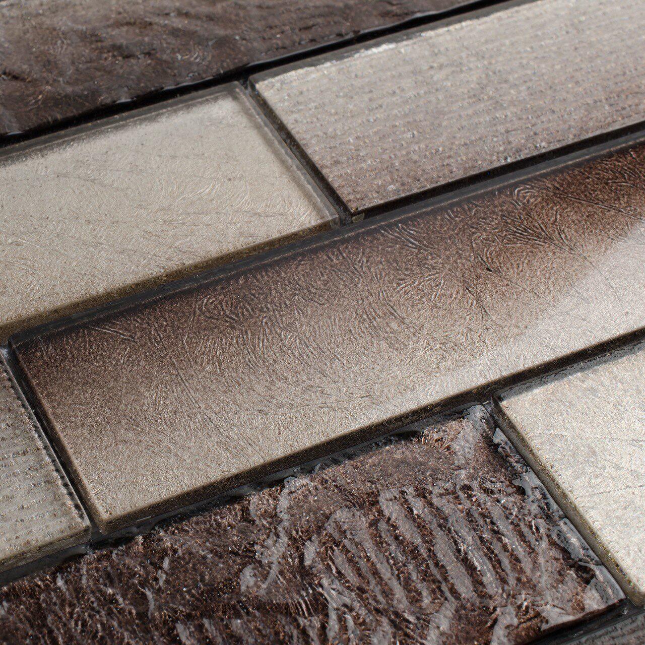 2x6 Glass Subway Tile in Pure Cocoa - Perfect for Kitchen Backsplash, Bathroom Walls & Modern Home Decor
