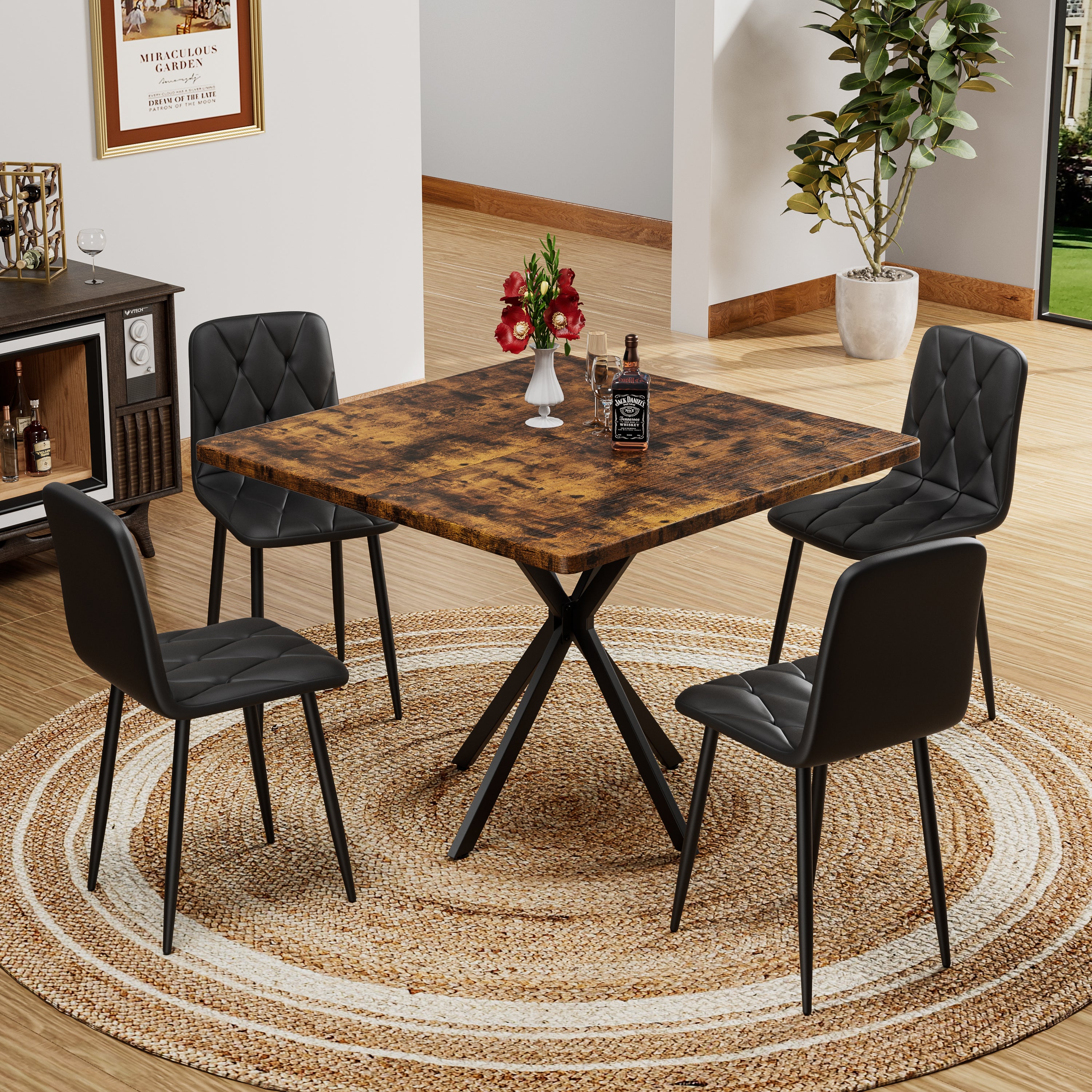 4 Pack Modern PU Upholstered Dining Chairs with Cushioned Seats & Sturdy Metal Legs - Elegant Kitchen & Dining Room Furniture for Home, Restaurant, or Office Use