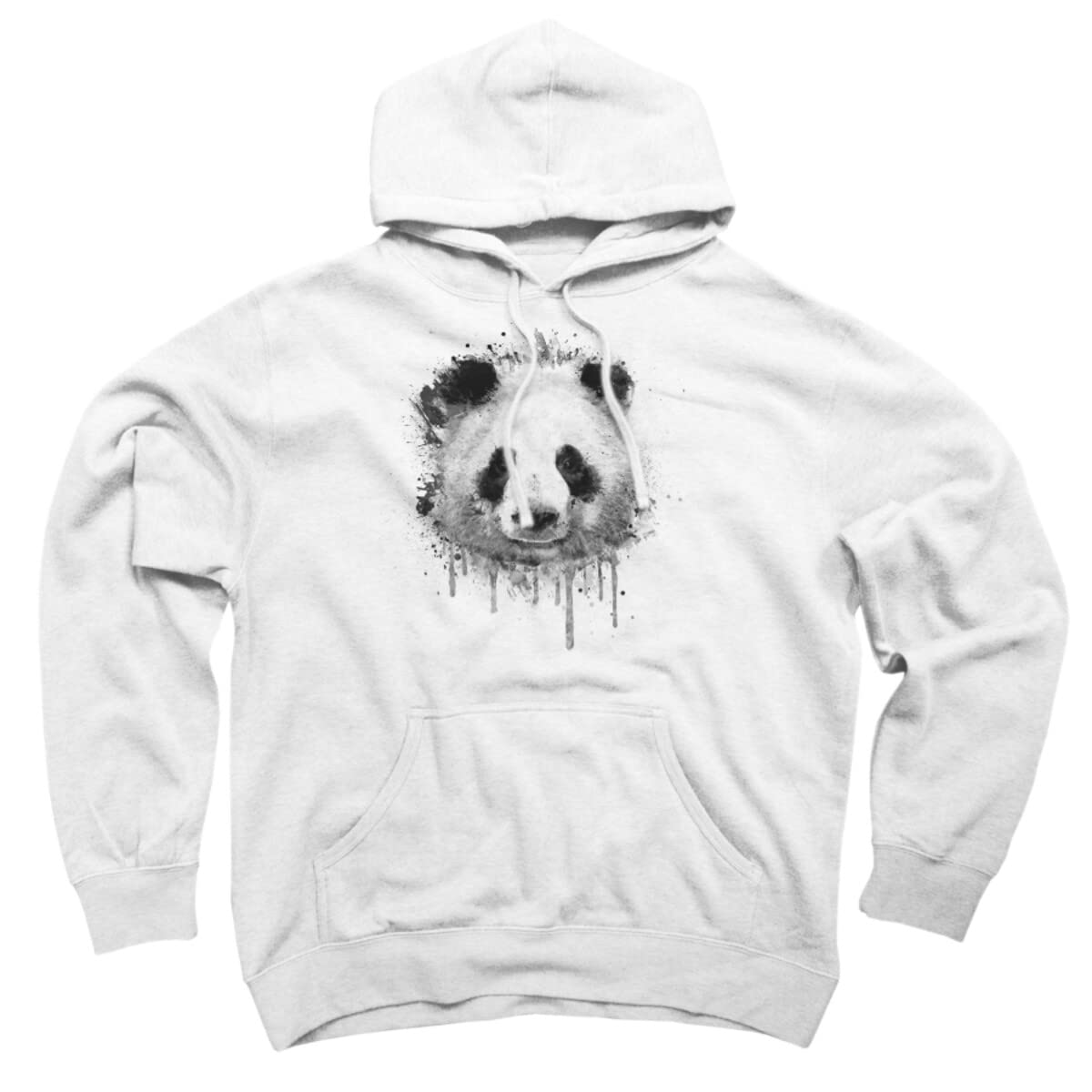 Badbugs Unisex Abstract Graffiti Watercolor Panda Hoodie - Black & White Pullover Sweatshirt for Men & Women | Streetwear Fashion, Casual Wear, Gift Idea