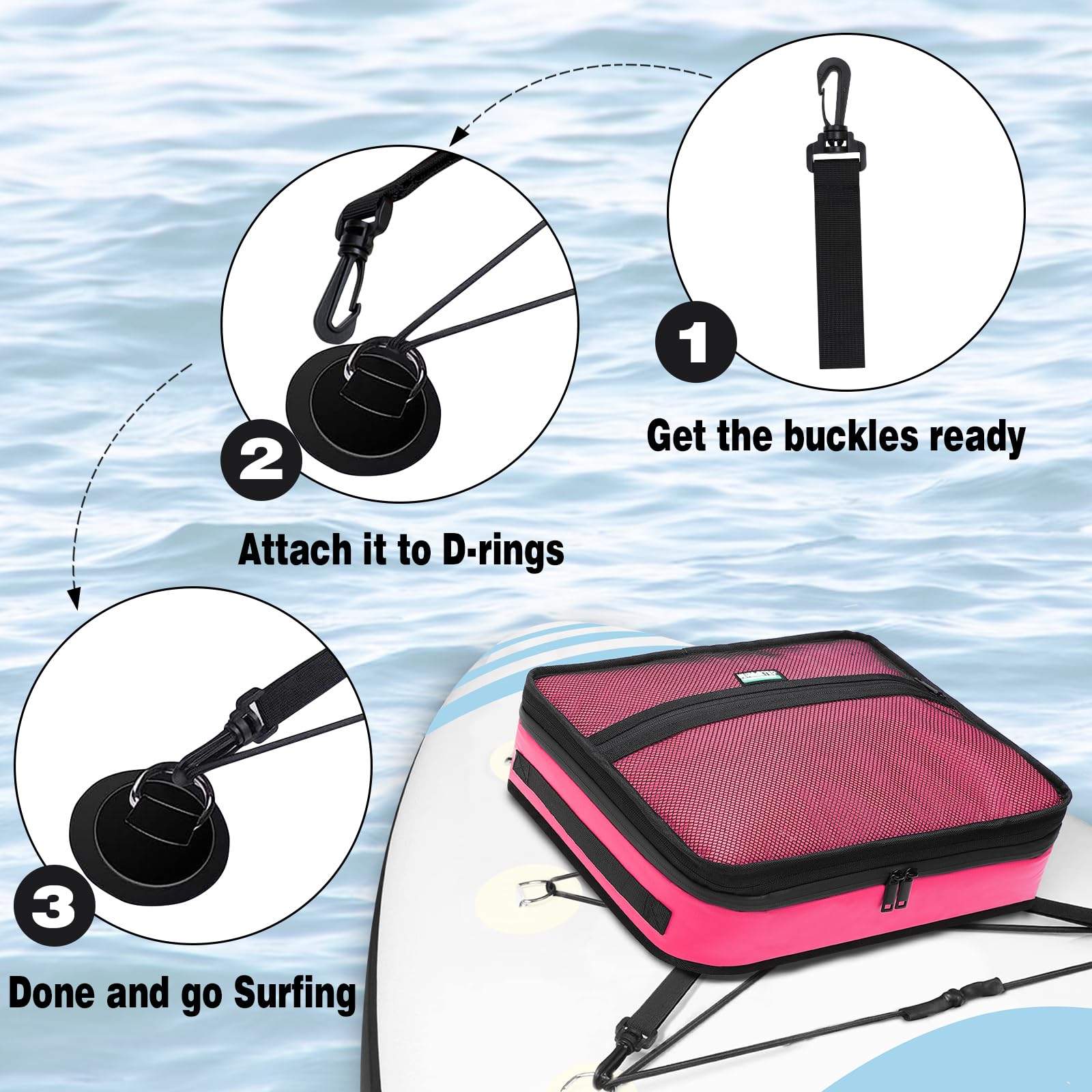 **Premium Waterproof SUP Cooler Bag - Insulated Leakproof Paddle Board Accessory Holds 10 Cans - Perfect for Kayaking, Surfing & Beach Outings**