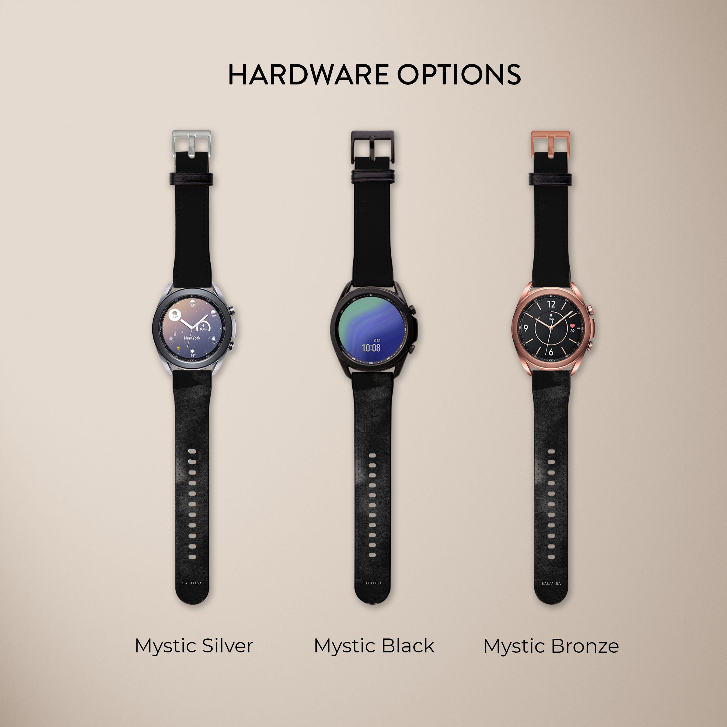 Premium Black Watercolor Galaxy Watch Band - Stylish & Durable Replacement Strap for Samsung Galaxy Watches - Perfect for Workouts, Office & Everyday Wear