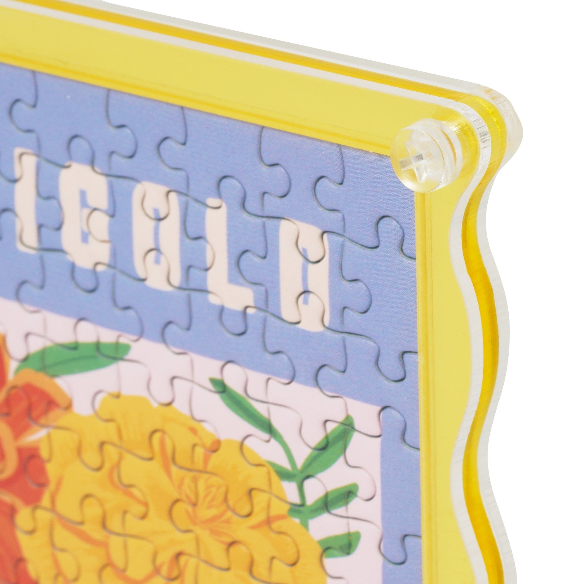 Marigold Flower Puzzle Frame - DIY Floral Jigsaw Puzzle for Adults & Kids - Perfect for Home Decor, Gifts, and Relaxation