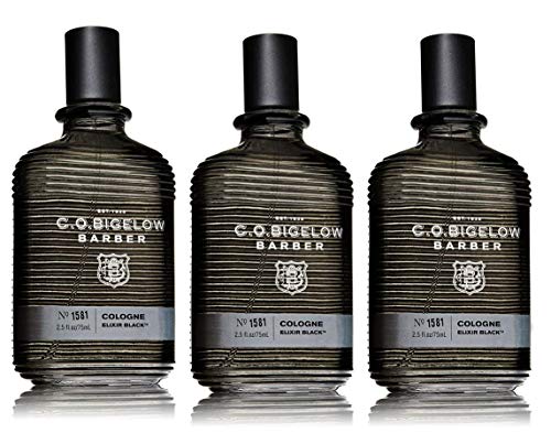 C.O. Bigelow Barber Cologne Elixir Black Cologne No. 1581 for Men - 2.5 Fl Oz (3-Pack) - Classic Barbershop Scent for Daily Grooming, Office Wear & Special Occasions
