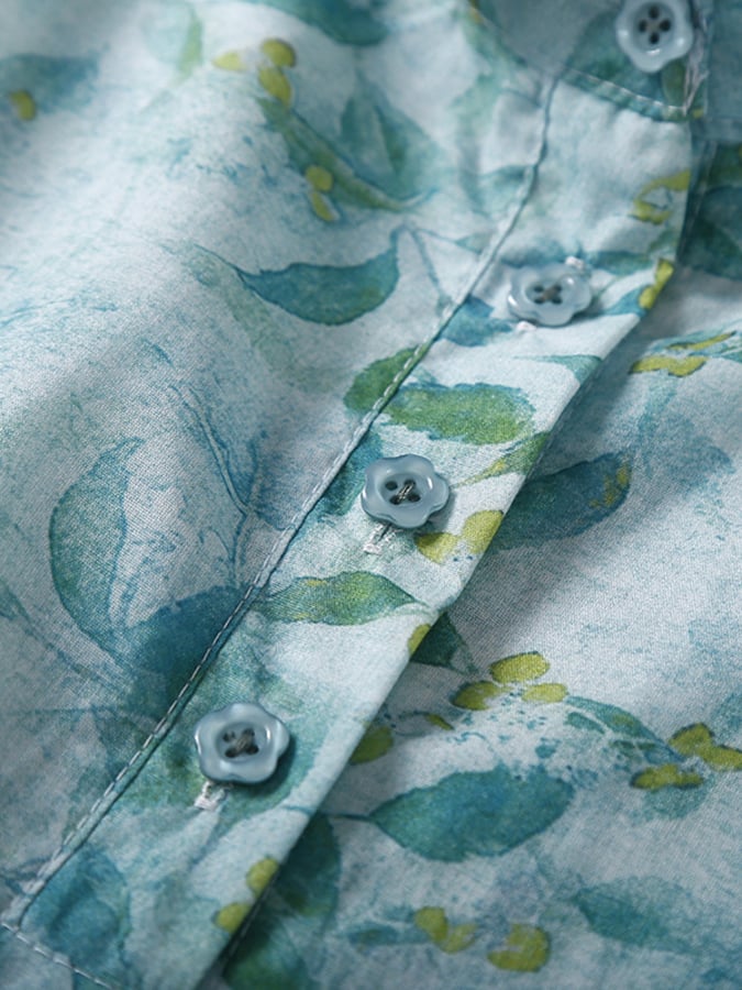 Lovevop Women's Floral Print Cotton Wrap Dress with Tie Lapel Buttons - Perfect for Spring/Summer Office Wear, Weddings & Special Occasions