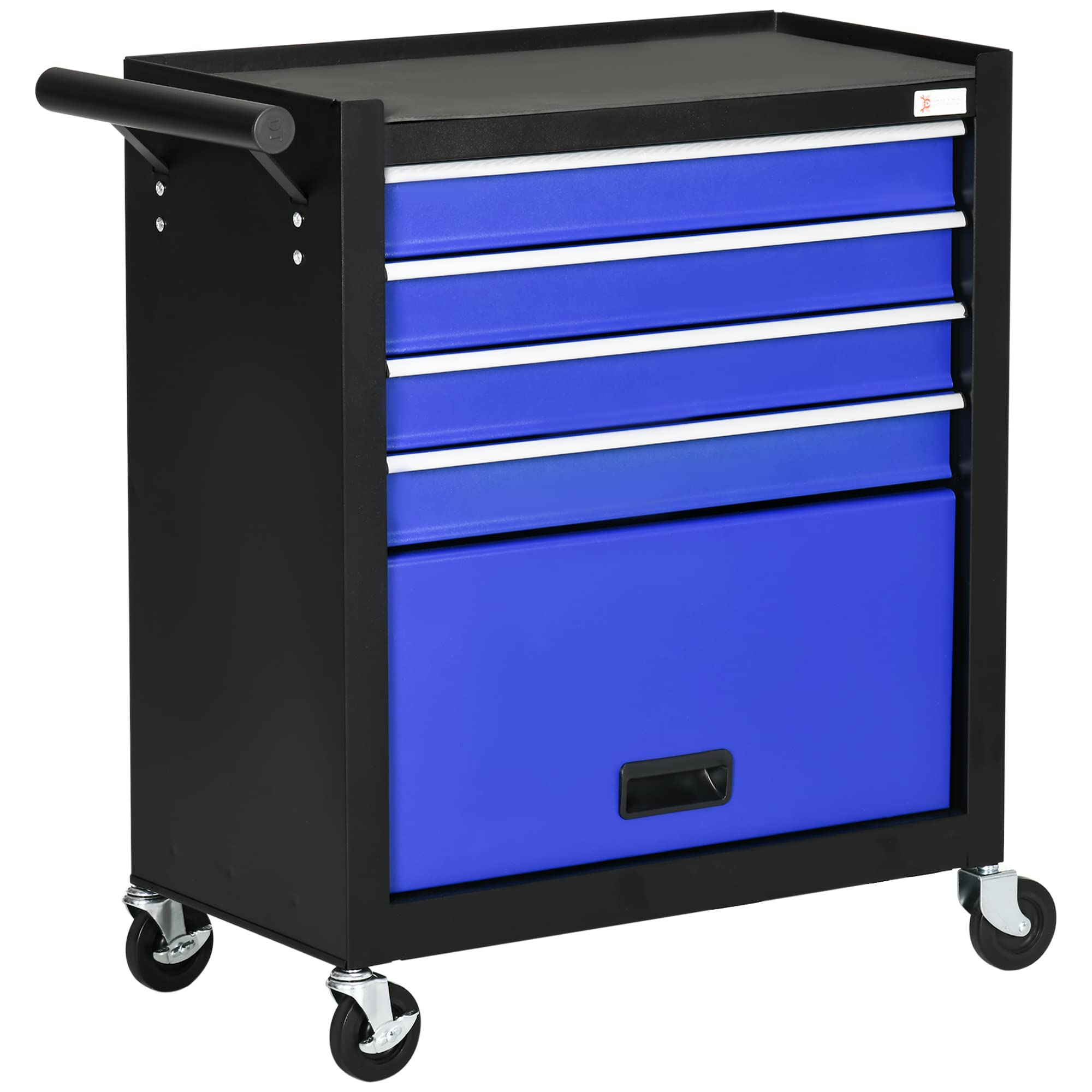 DURHAND 4-Drawer Rolling Tool Chest with Wheels - Heavy Duty Tool Storage Cabinet & Portable Tool Organizer for Garage, Workshop, Factory - Blue - Perfect for Mechanics, DIY Enthusiasts & Professional Tool Organization
