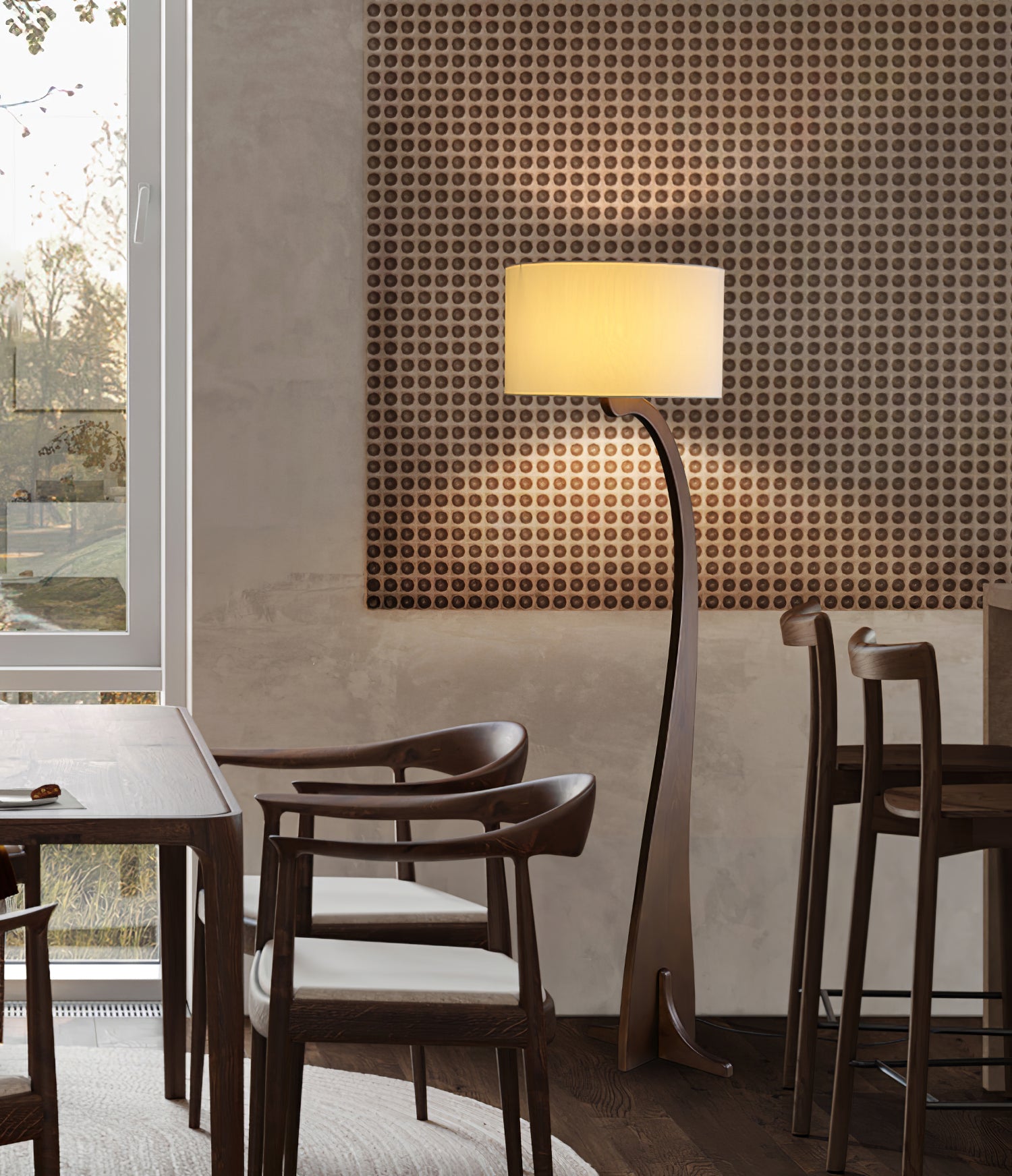 Bow Curve Floor Lamp - Modern Arc Standing Light for Living Room, Bedroom & Office - Adjustable Height & Dimmable LED Lighting for Home Decor