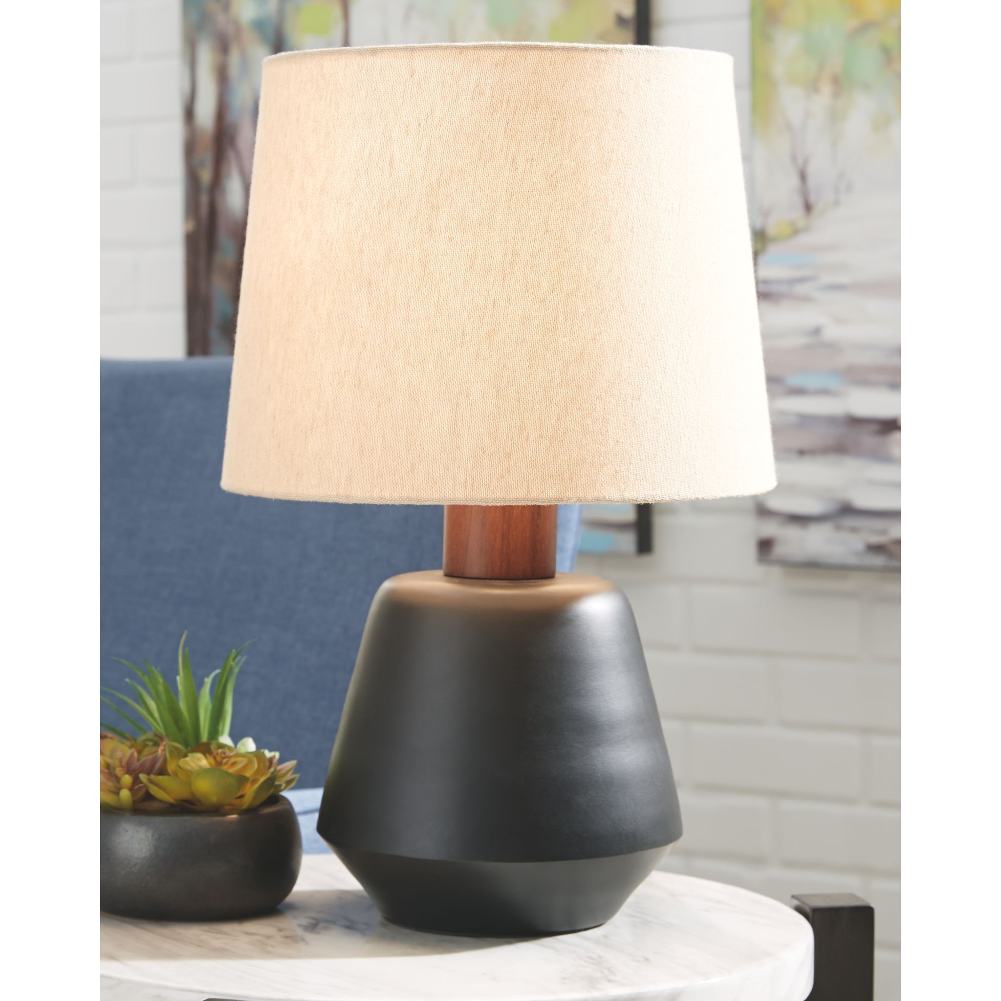 Ancel Modern LED Table Lamp - 19 Inch Adjustable Brightness Bedside Lamp for Living Room, Bedroom, Office | Warm White Light, Touch Control, Energy Saving