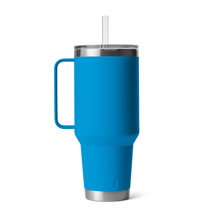 42 oz Rambler® Insulated Stainless Steel Mug with Straw Lid - Big Wave Blue - Perfect for Outdoor Adventures, Camping, and Travel