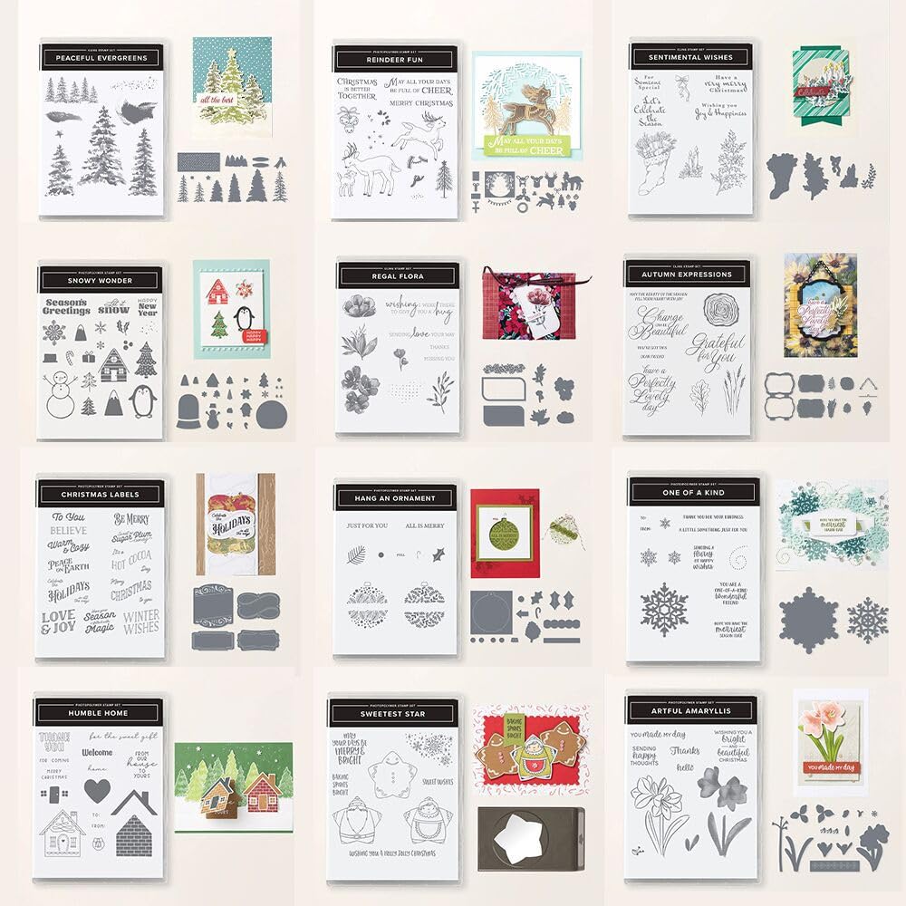 Oanruyan 2024-2025 Premium Card Making Stamps & Dies Set - Christmas, Birthday, Scrapbooking, Greeting Cards (MP990) - Perfect for DIY Holiday Albums & Festive Crafting Projects