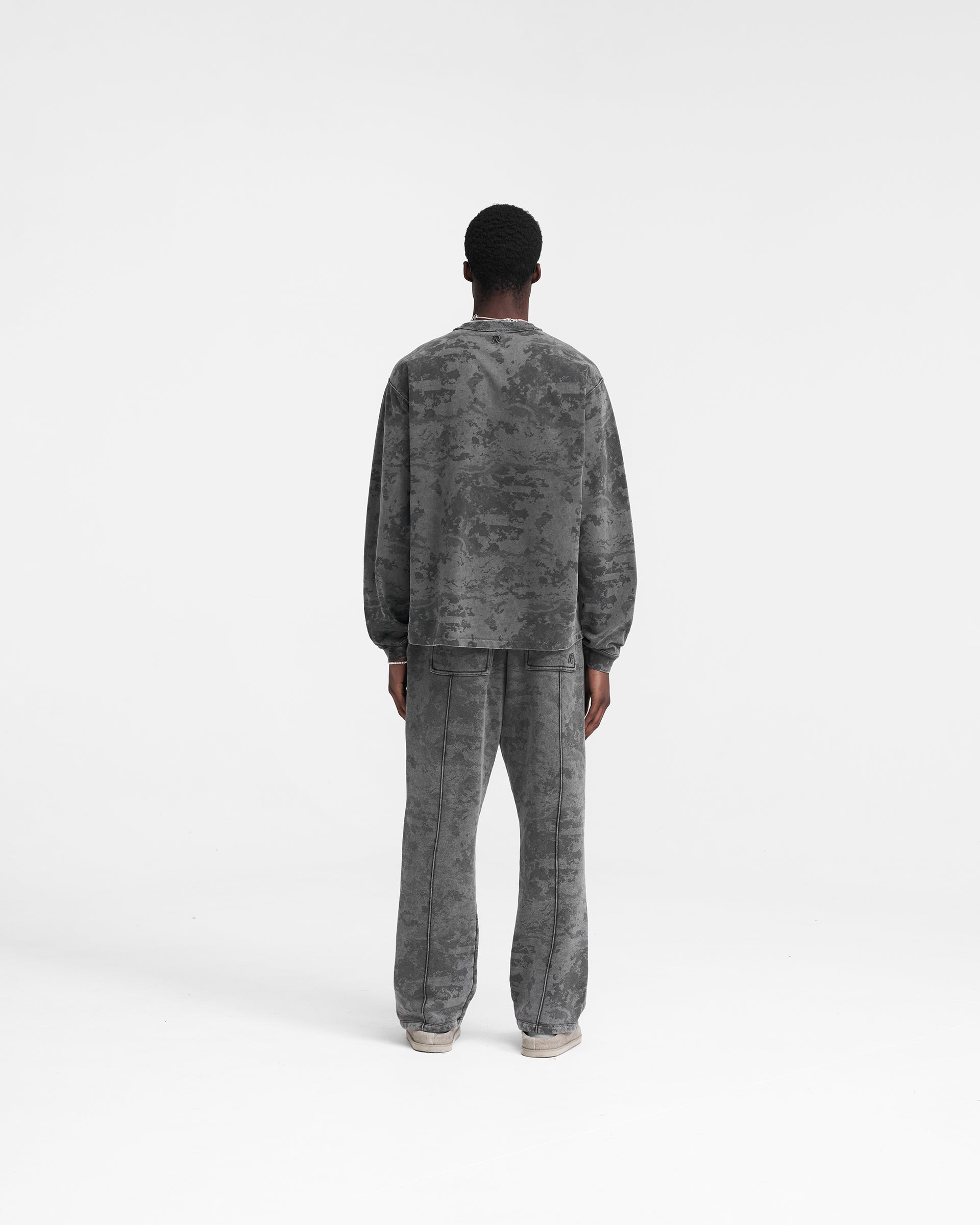 Heavyweight Initial Long Sleeve T-Shirt | Fade Out Camo Print | Men's Casual Streetwear for Fall & Winter