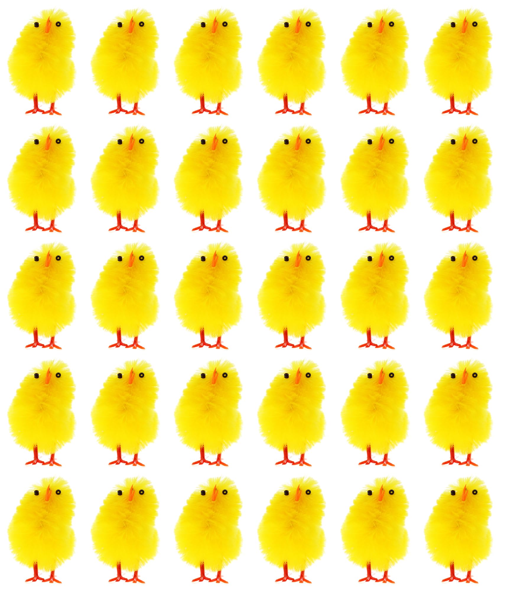 30 Pack Yellow Easter Mini Chenille Chicks - Fluffy Plush Cute Decorations for Easter Bonnets, Egg Hunts & Crafts - Perfect for Home Decor, Cake Toppers & Party Favors - Adorable Spring & Easter Party Supplies