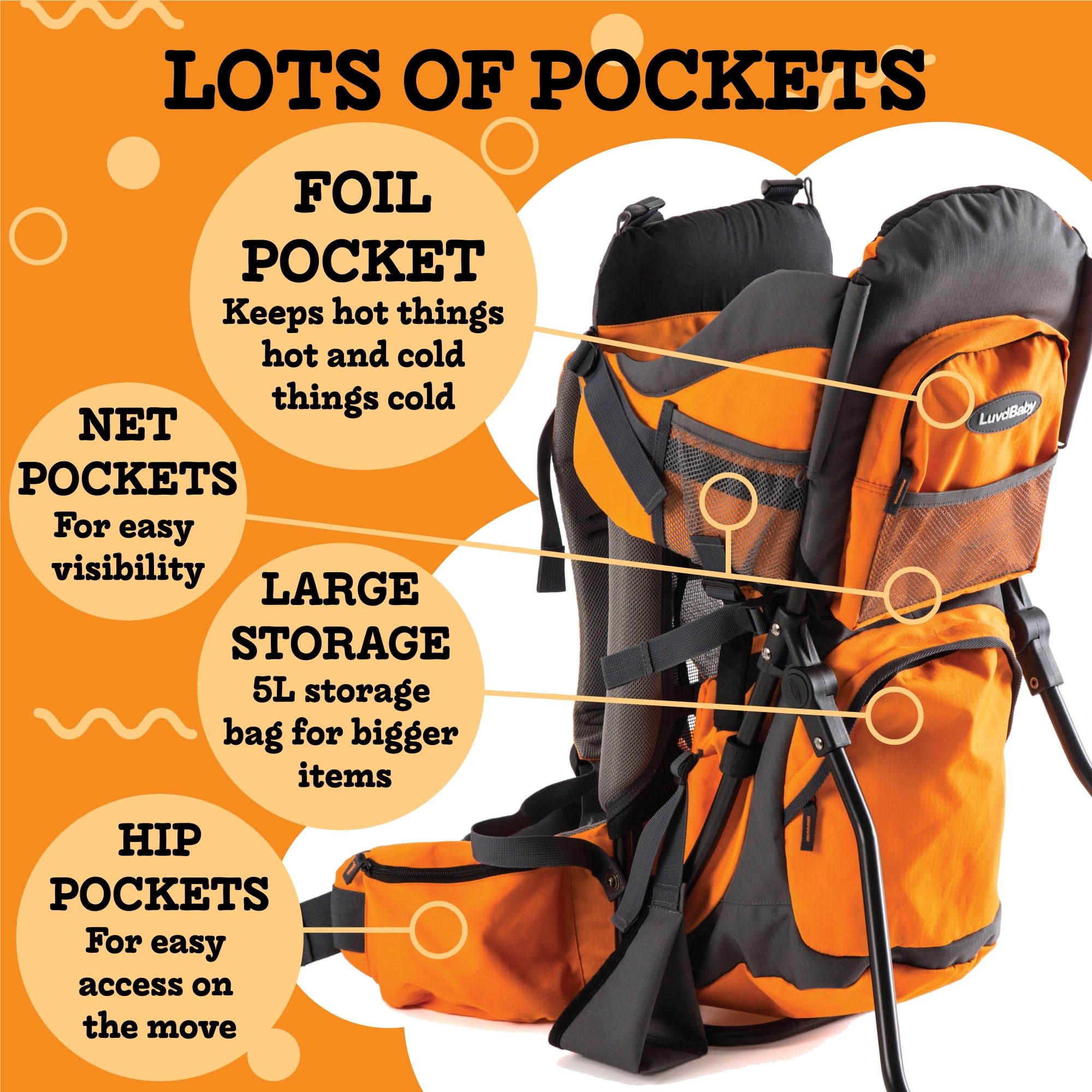 Best Hiking Baby Carrier Backpack - Ergonomic Toddler & Infant Carrier with Adjustable Straps, Diaper Changing Pad, Insulated Pocket, UV & Rain Protection Hood - Perfect for Outdoor Adventures, Travel & Family Hiking