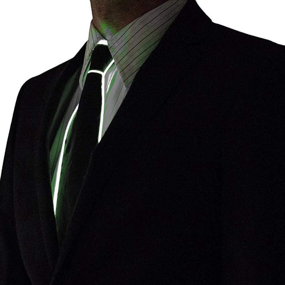 Glowing LED Light Up Tie for Men - Adjustable Flashing Necktie with Luminous Effects - Perfect for Parties, Raves, Halloween & Special Events