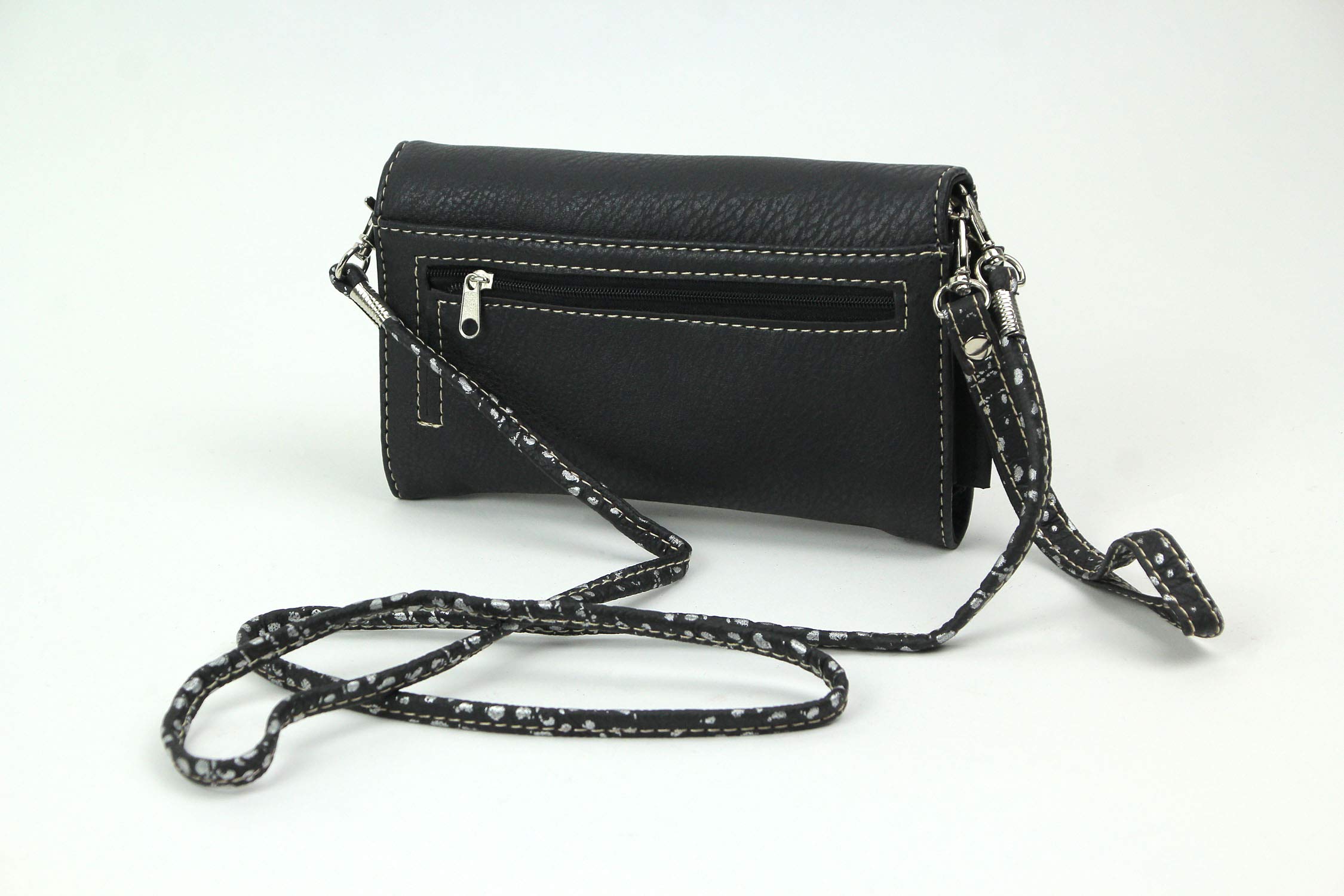 Sparkling Rhinestone Skull Wallet with Metallic Trim & Detachable Wrist Strap - Perfect for Parties, Concerts, and Gothic Fashion Accessories