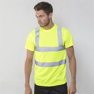 High Visibility Round Neck T-Shirt for Men & Women - Reflective Safety Workwear for Running, Cycling & Outdoor Activities