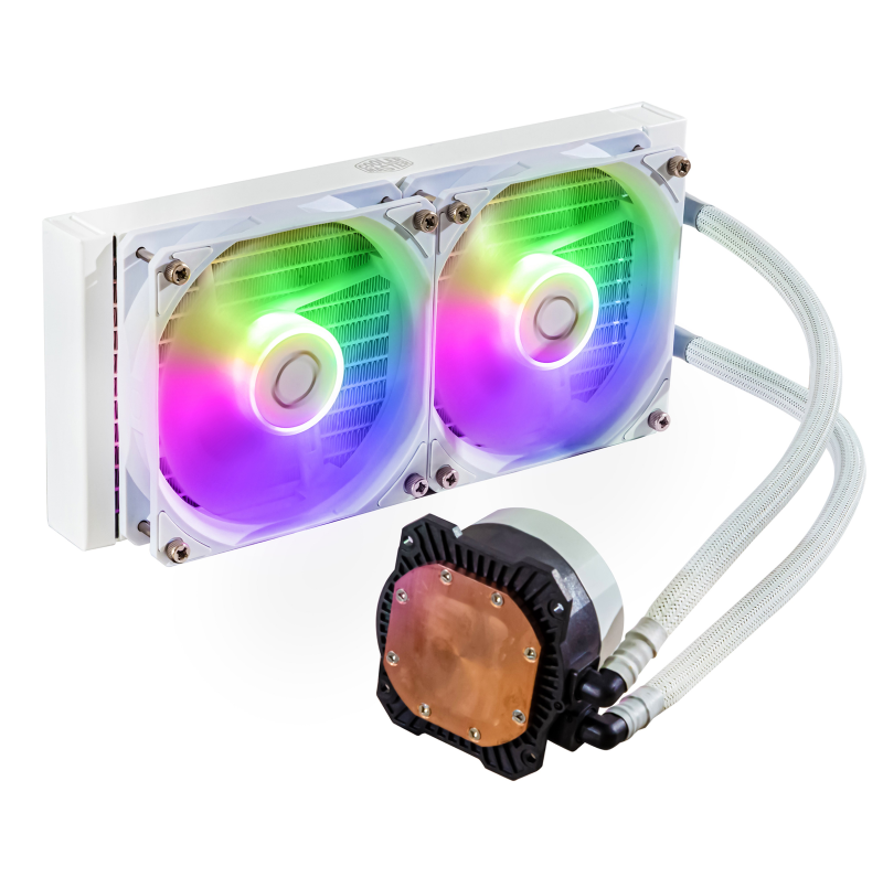 Cooler Master MLW D24M A18PZ RW CM MasterLiquid 240L Core ARGB CPU Liquid Cooler - White | High-Performance Cooling for Gaming PCs & Workstations | Perfect for Overclocking & Silent Operation