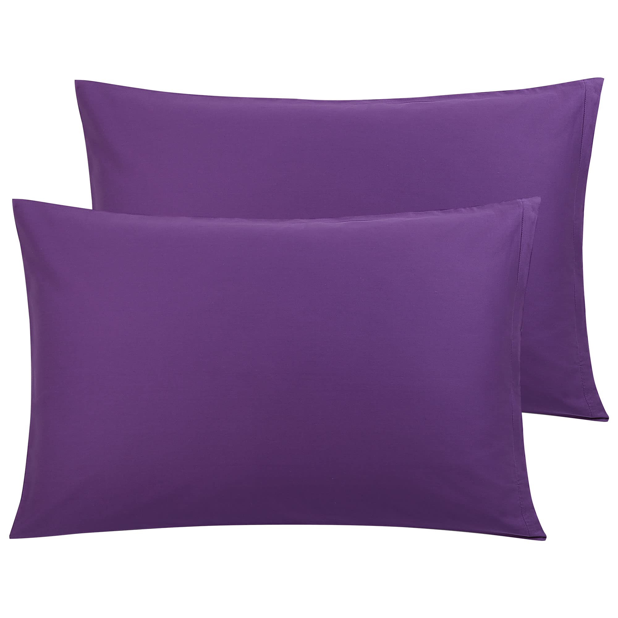 Soft & Breathable Pillowcases Set of 2 - 100% Cotton Standard Size Pillow Covers for Bedroom - Perfect for Home, Hotel, and Travel Use