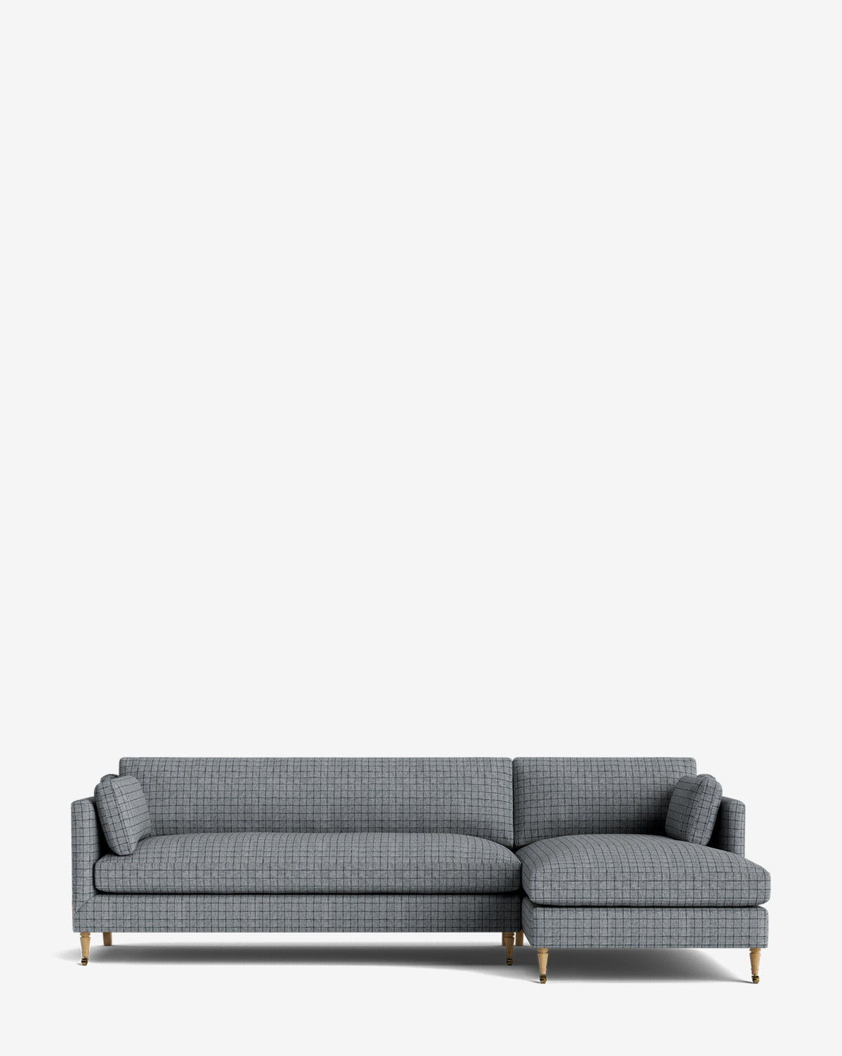 Haverford Upholstered Right Chaise Sectional Sofa - Modern Classic Living Room Furniture for Comfortable Lounging and Family Gatherings