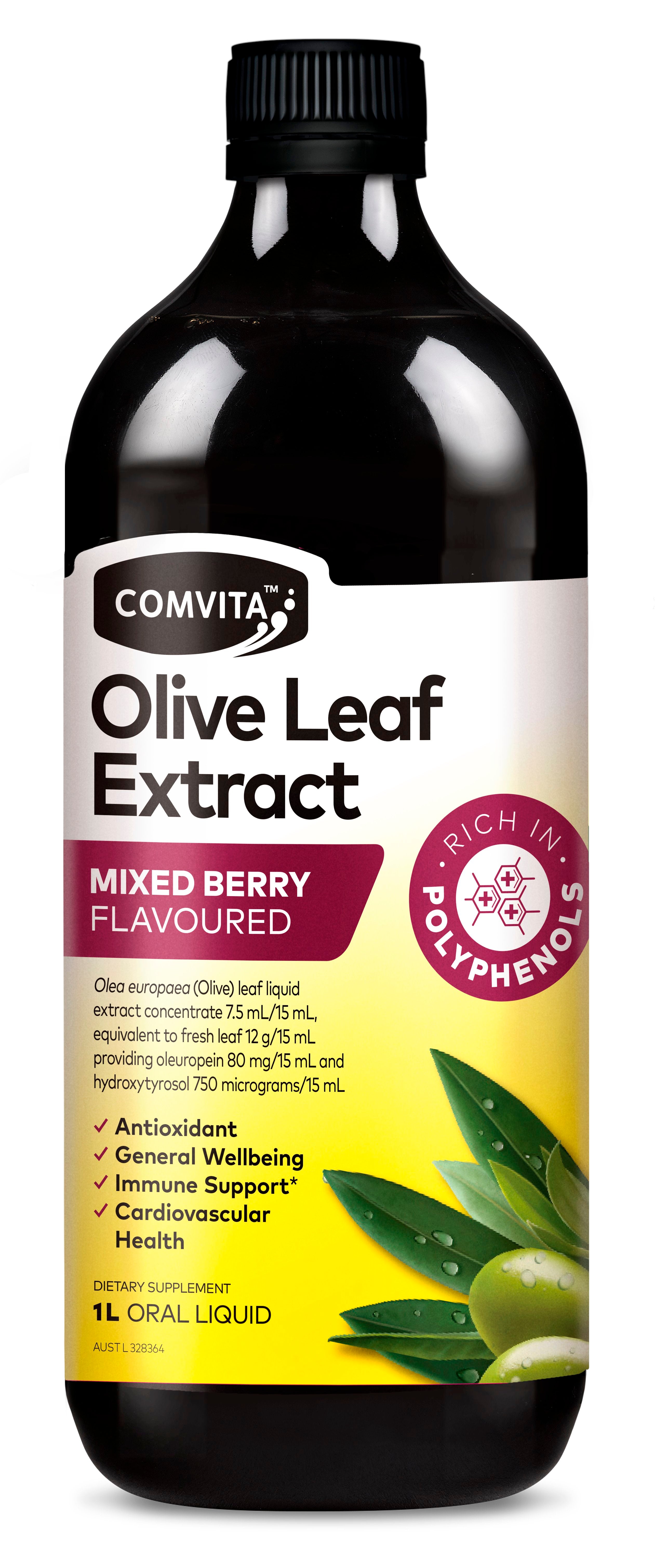 Comvita Olive Leaf Extract Oral Liquid - Mixed Berry Flavor | Natural Immune Support Supplement | Perfect for Daily Wellness & Travel