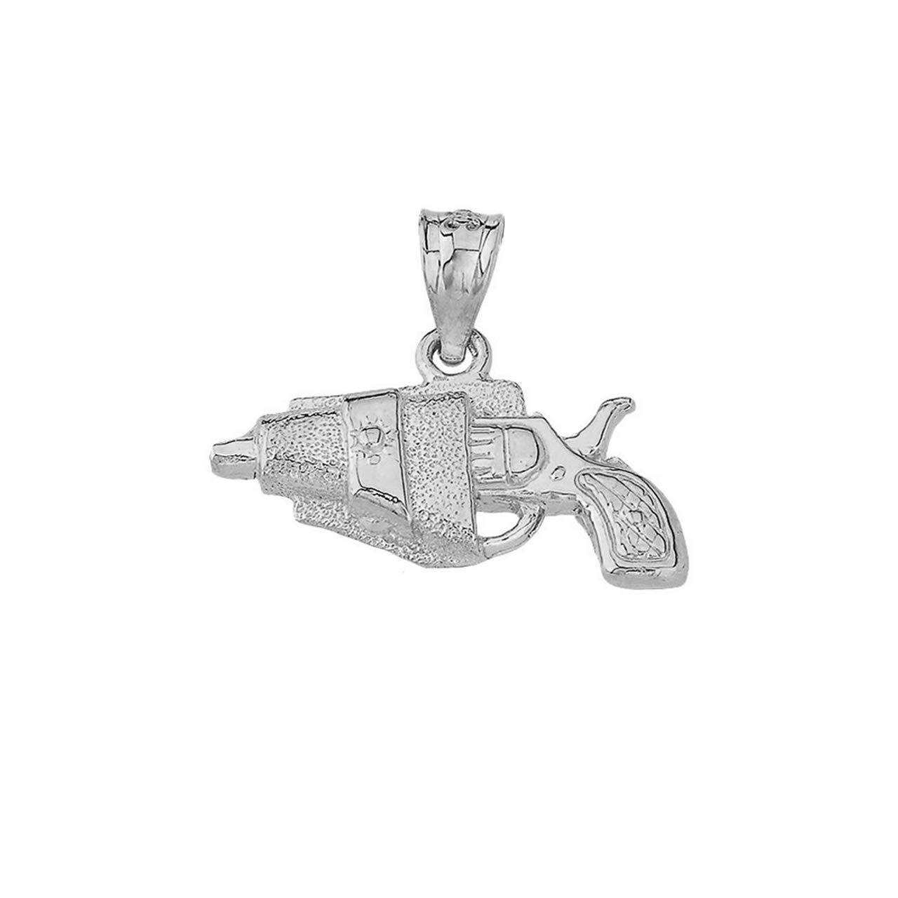 925 Sterling Silver Revolver Pistol Gun Charm Pendant in Holster - Irish Claddagh Inspired Jewelry for Men & Women - Perfect for Western, Cowboy, or Biker Fashion Accessories