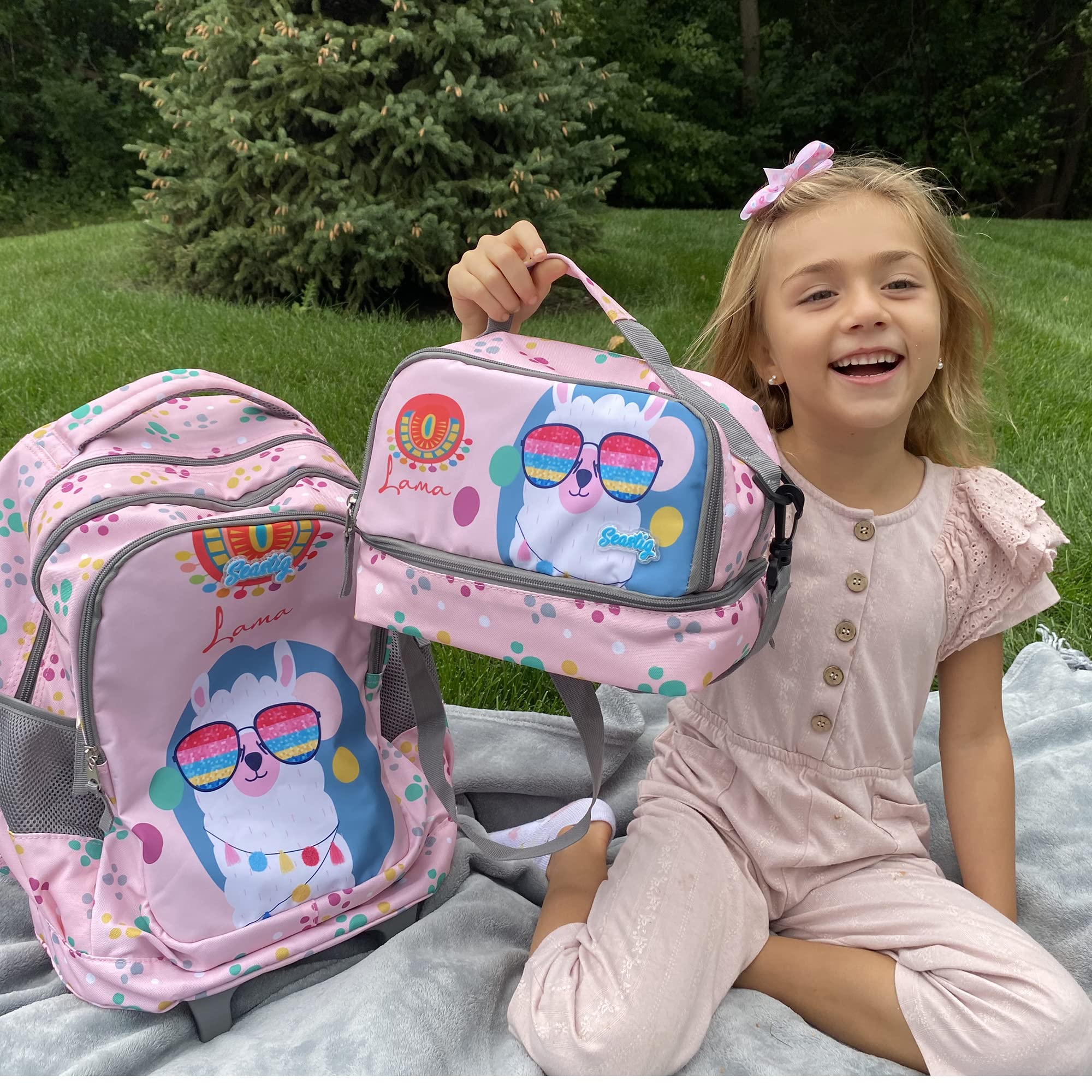 Seastig 18in Rolling Backpack for Kids - Wheeled School Backpack with Double Handle & Wheels - Perfect for School, Travel, and Daily Commute