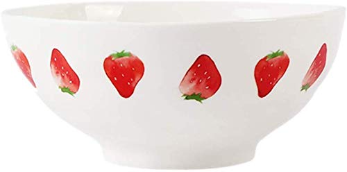WCS 6-inch Ceramic Snack Dip Bowls - Strawberry Design Large Capacity Rice & Noodle Dishware Set for Kitchen, Restaurant, and Gifts | Perfect for Salads, Snacks, and Home Dining