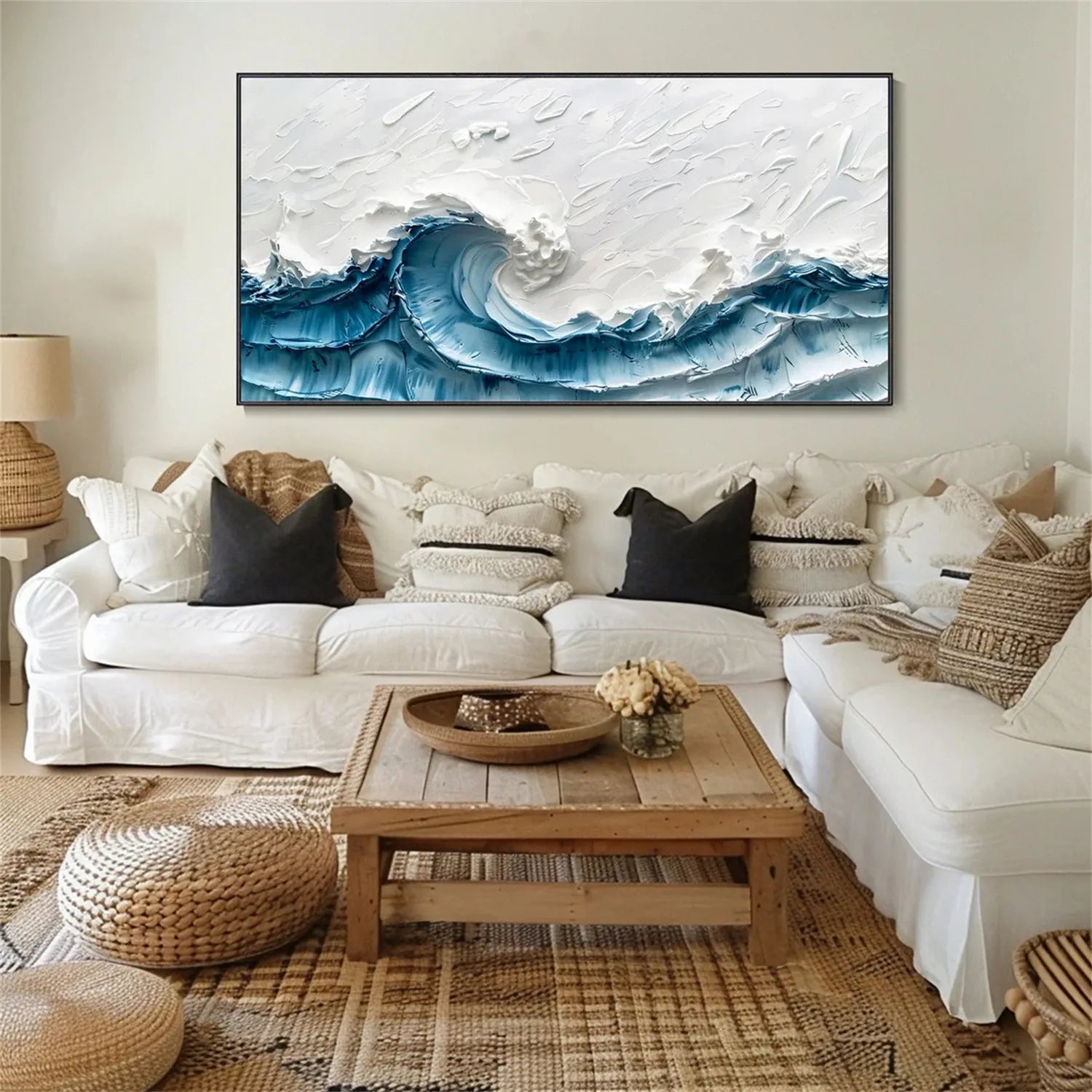 Ocean and Sky Painting #OS 141 - Handmade Canvas Wall Art for Home Decor, Office & Living Room