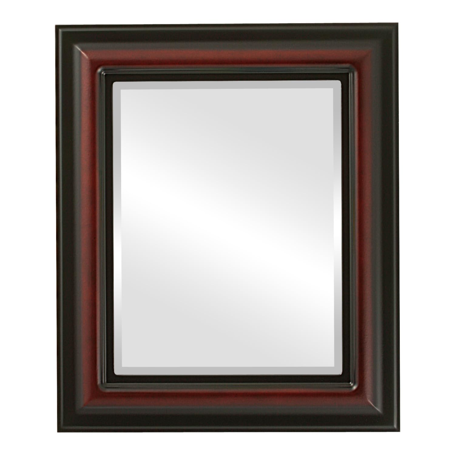Lancaster Style Rosewood Rectangle Beveled Wall Mirror - 25x35 Inches - Elegant Home Decor for Living Room, Bedroom & Entryway